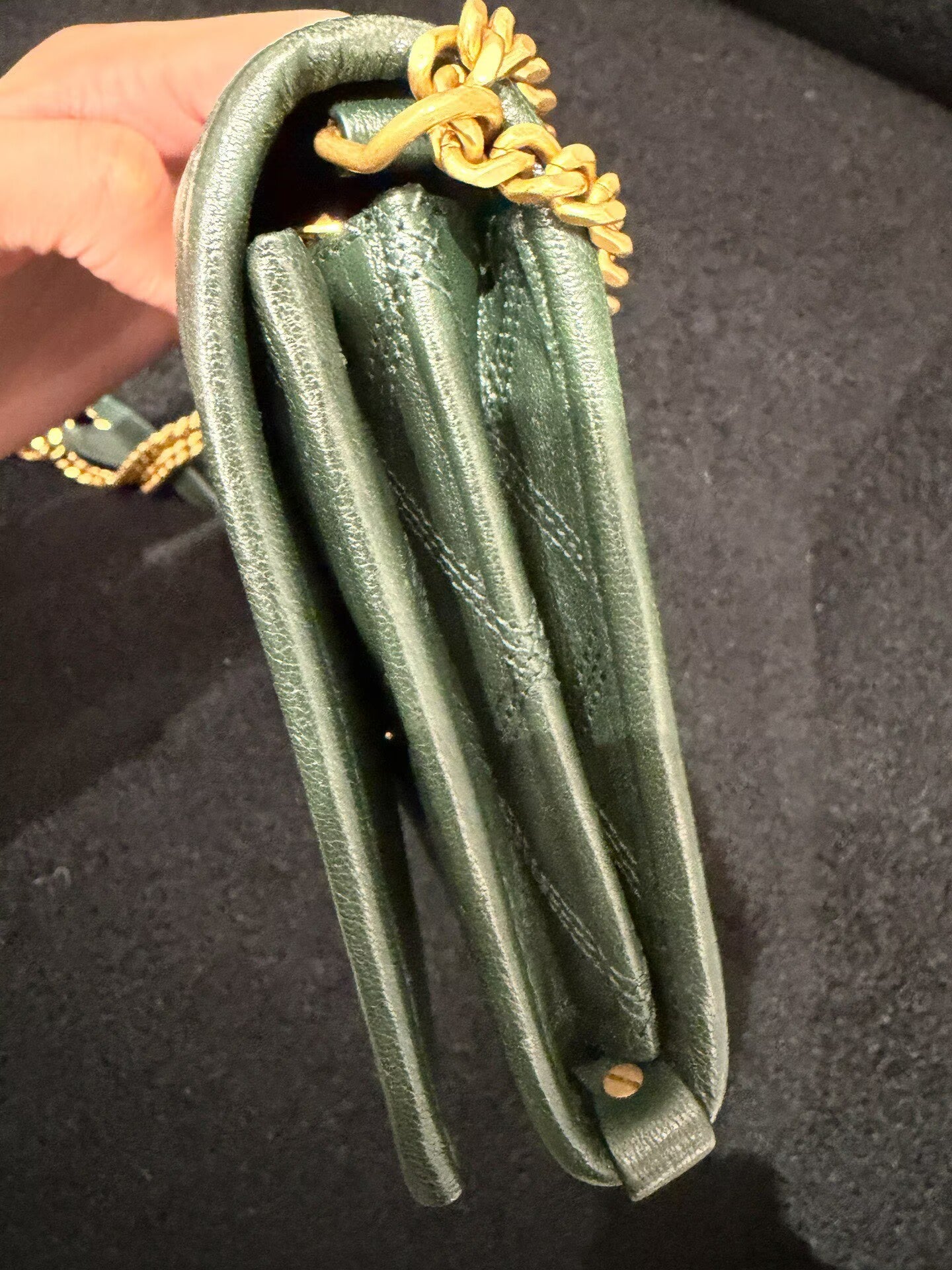 Saint Laurent - Becky - Leather - Dark Green with Gold-Tone Hardware - (Medium)