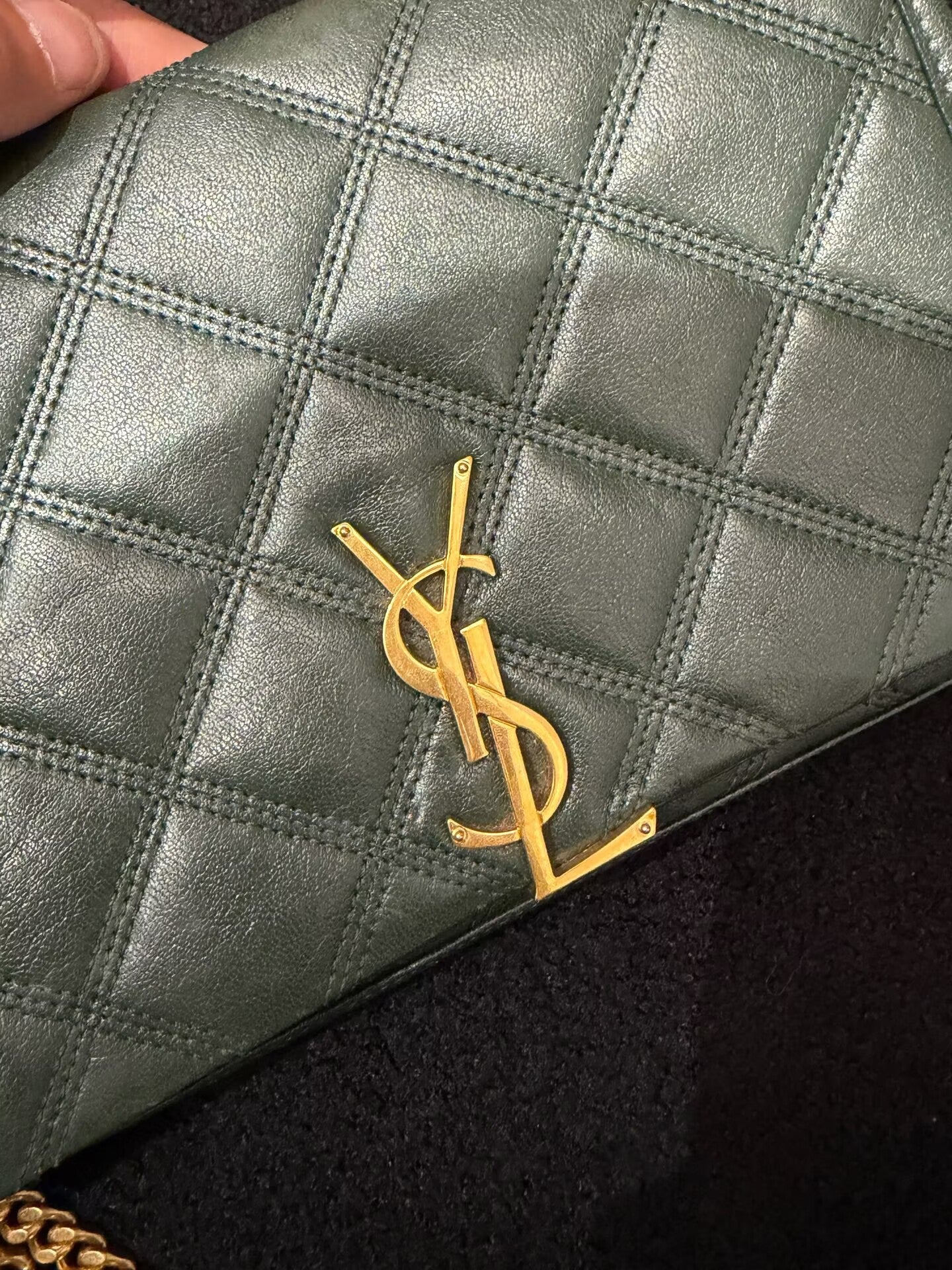 Saint Laurent - Becky - Leather - Dark Green with Gold-Tone Hardware - (Medium)