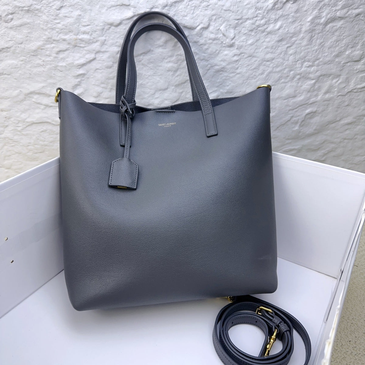 Saint Laurent - Bold - Leather - Grey - (small)