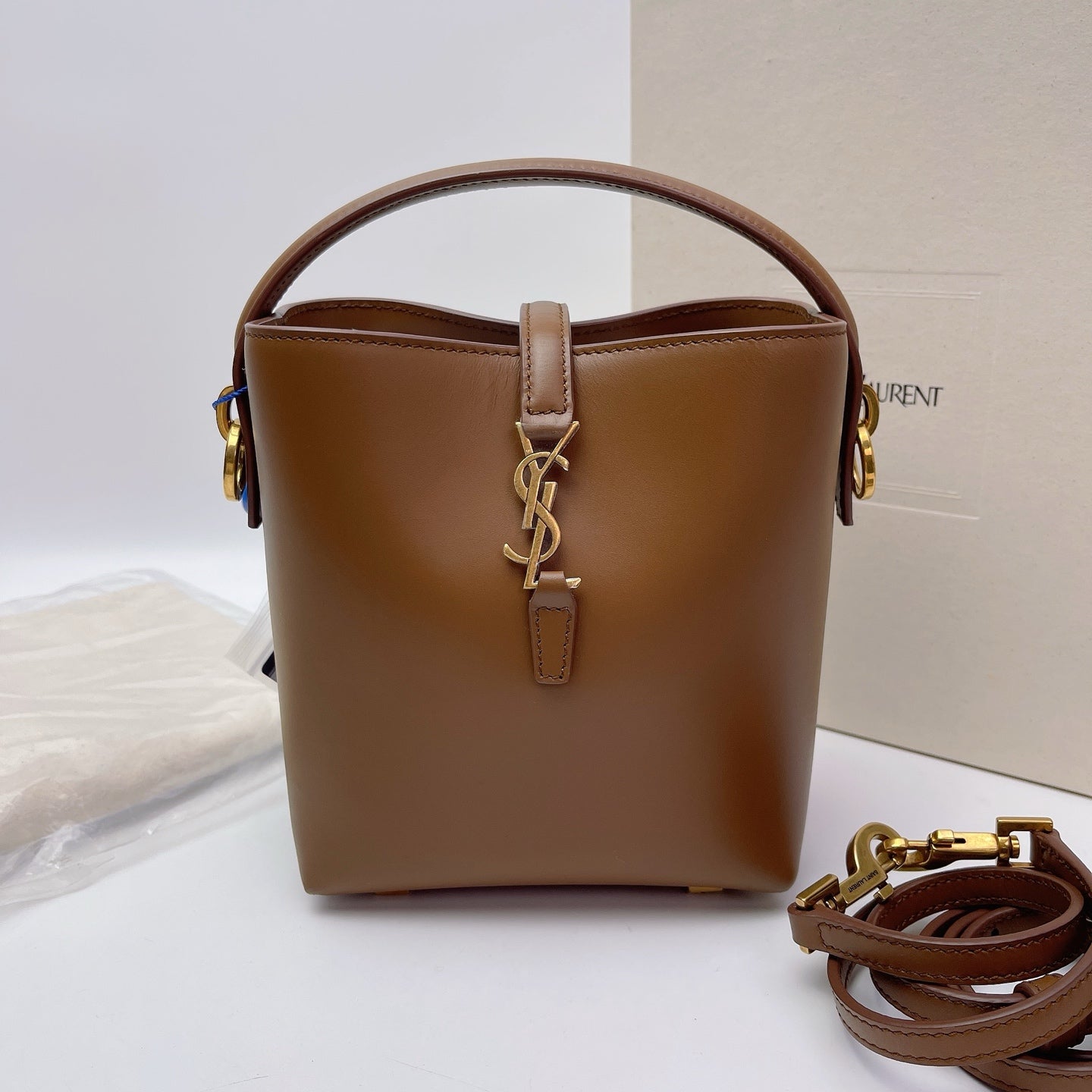 Saint Laurent - Bucket Bag - Calfskin - Brown - (mini)