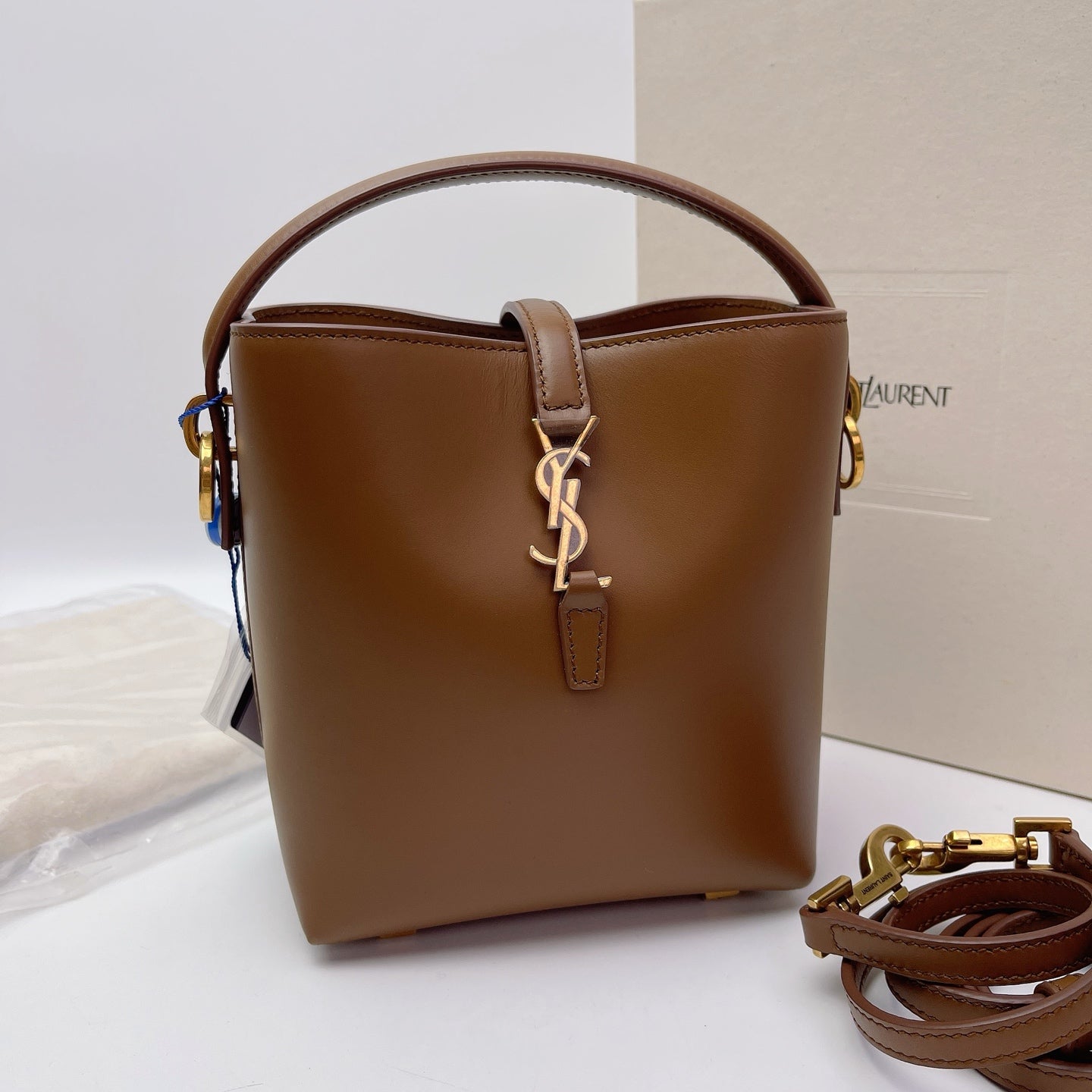 Saint Laurent - Bucket Bag - Calfskin - Brown - (mini)