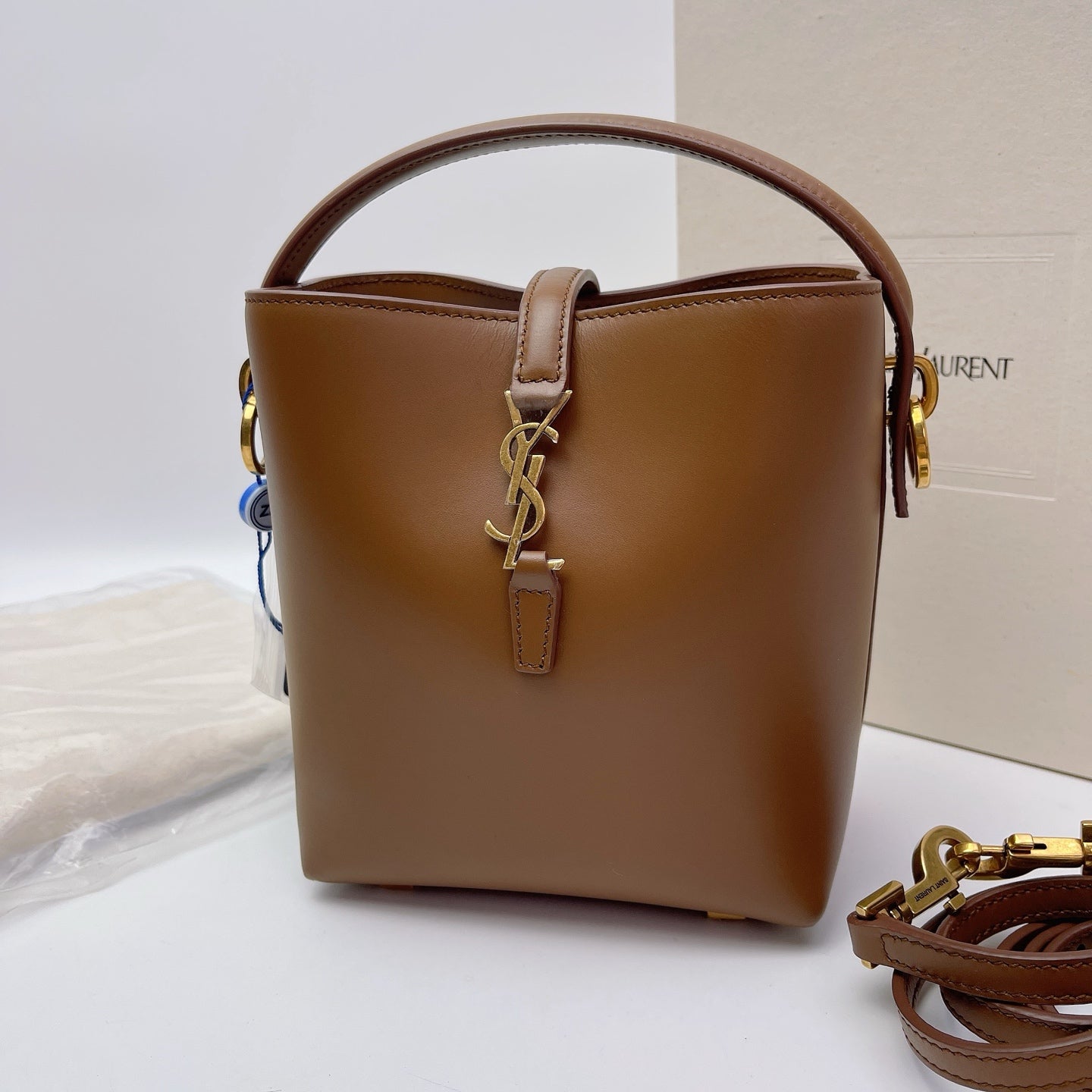 Saint Laurent - Bucket Bag - Calfskin - Brown - (mini)