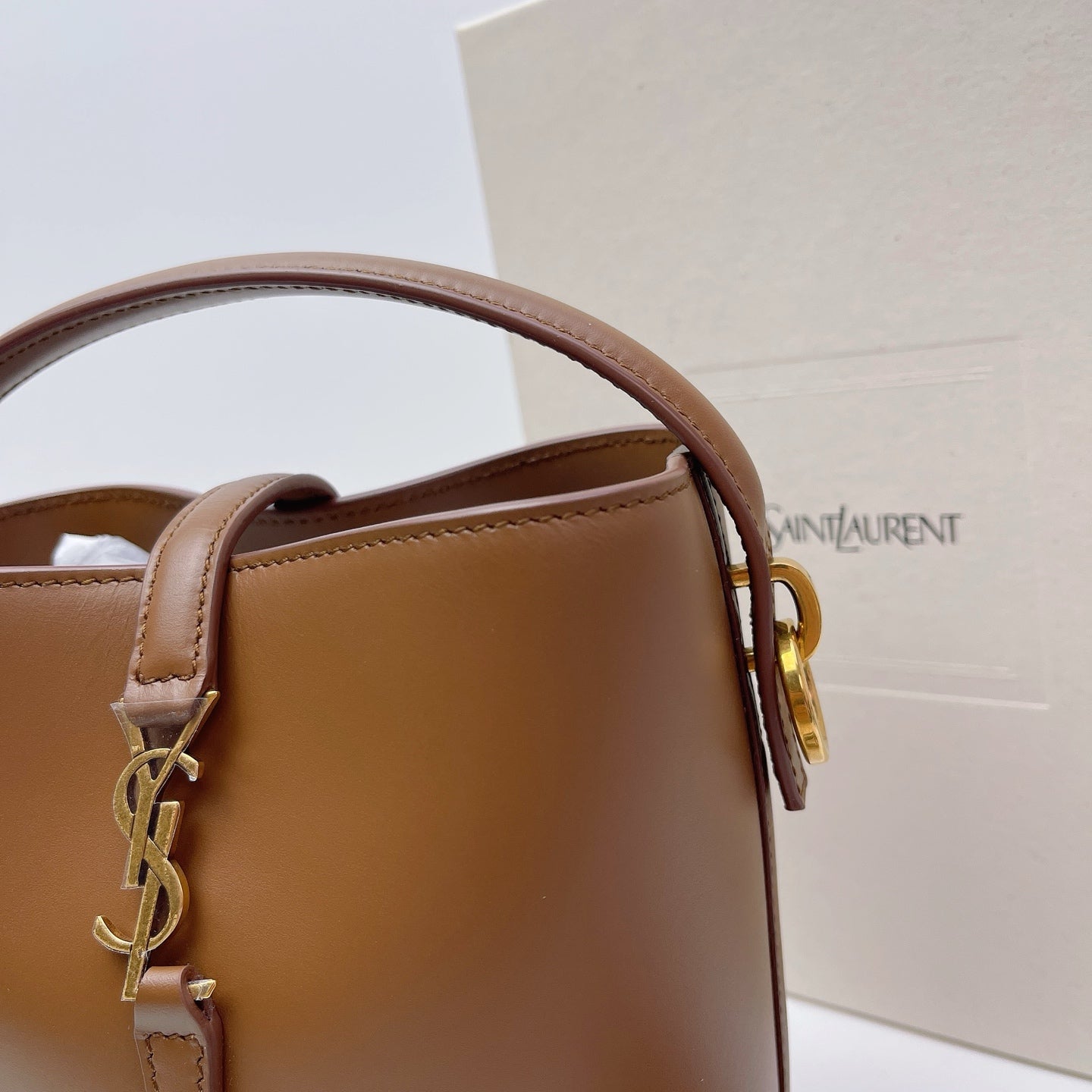 Saint Laurent - Bucket Bag - Calfskin - Brown - (mini)
