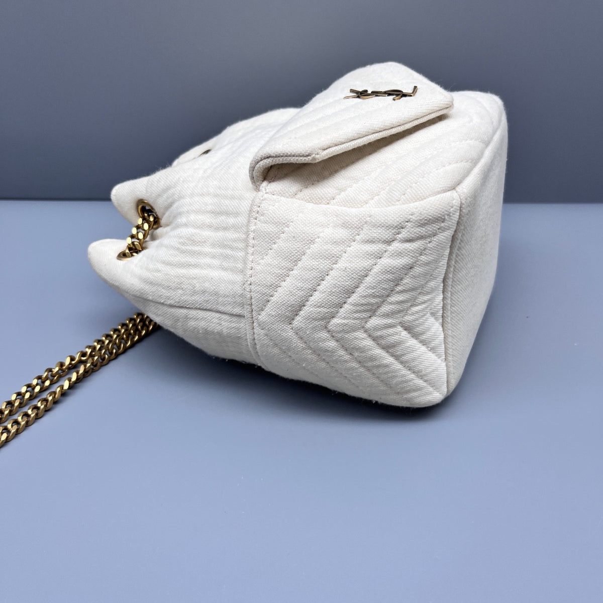 Saint Laurent - Bucket Bag - Cotton - White - (mini)