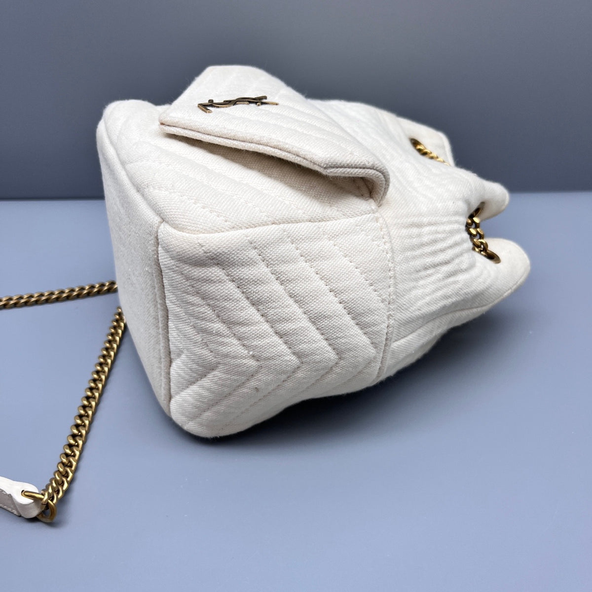 Saint Laurent - Bucket Bag - Cotton - White - (mini)