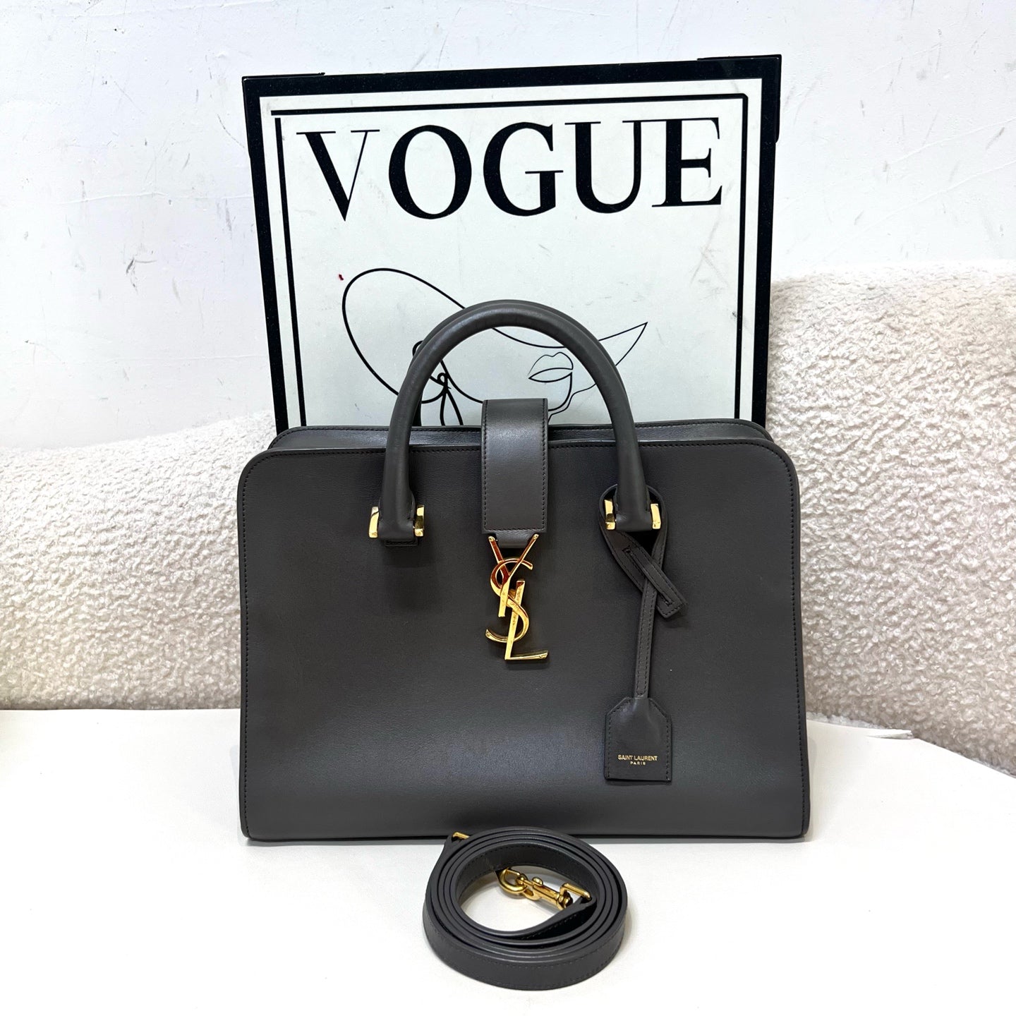 Saint Laurent - Cabas - Leather - Grey - (medium)
