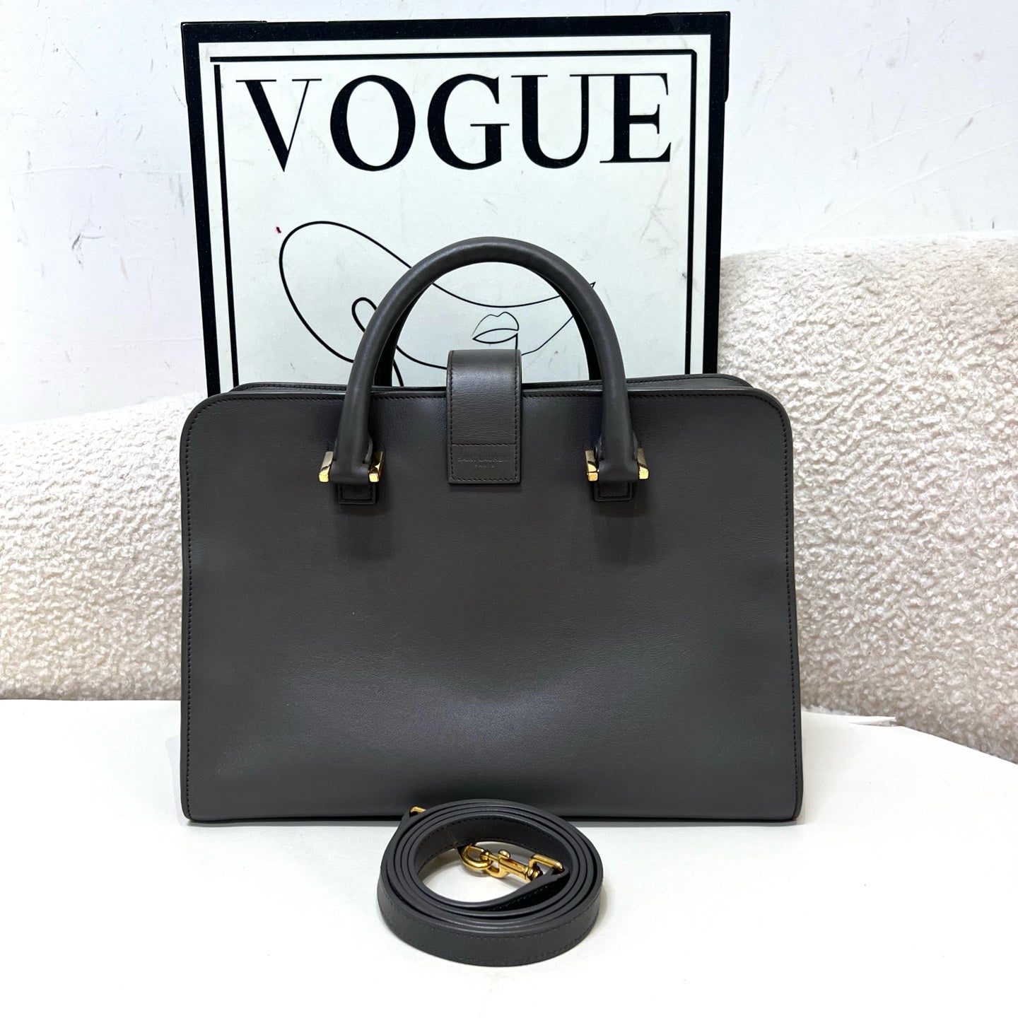 Saint Laurent - Cabas - Leather - Grey - (medium)