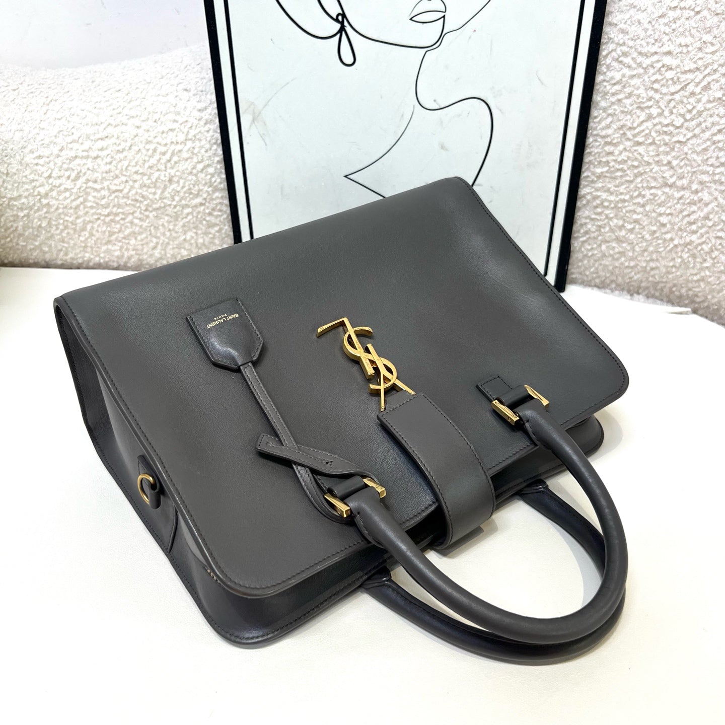 Saint Laurent - Cabas - Leather - Grey - (medium)