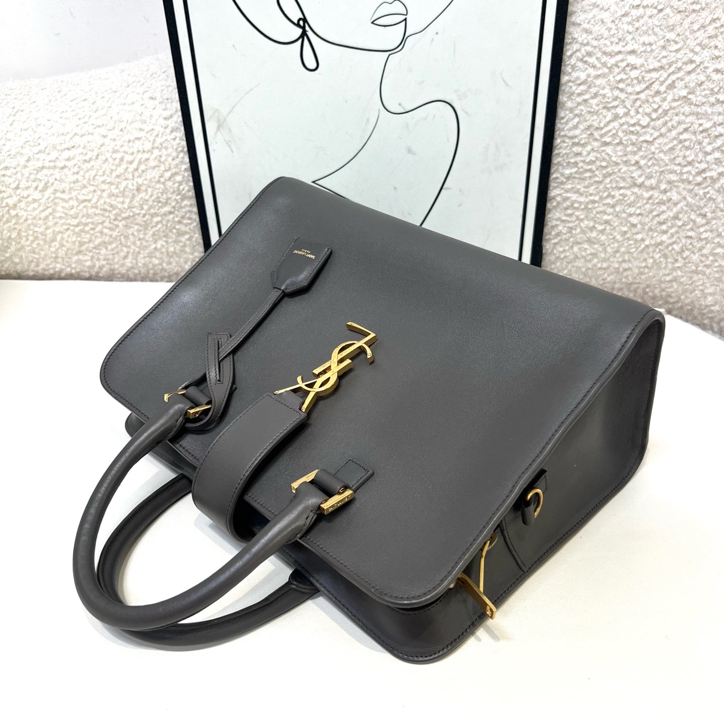 Saint Laurent - Cabas - Leather - Grey - (medium)