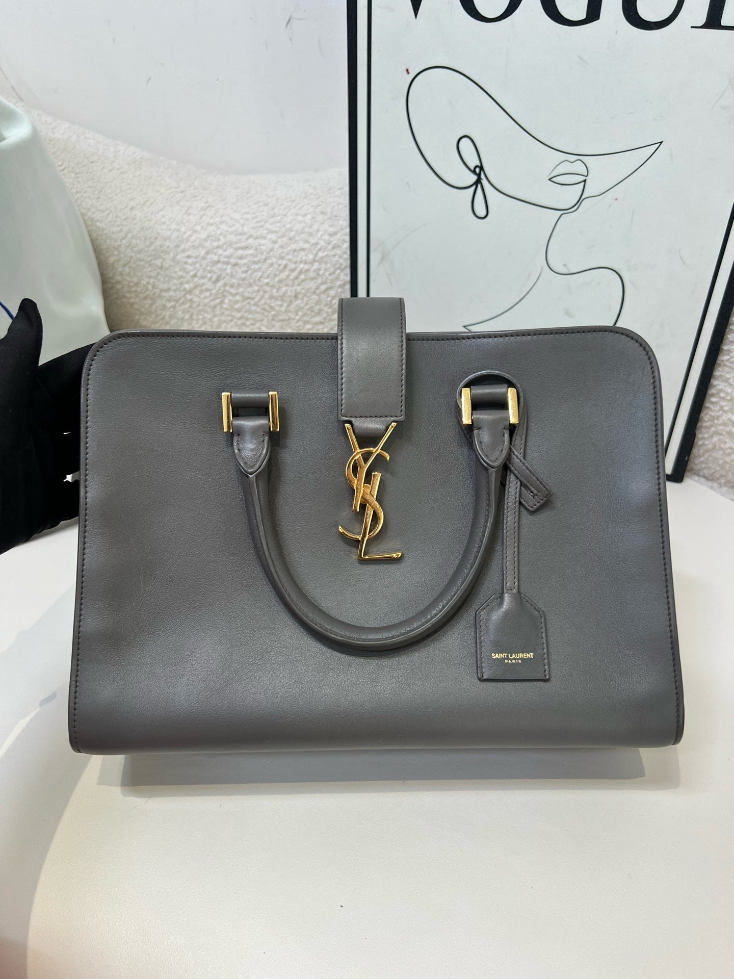 Saint Laurent - Cabas - Leather - Grey - (medium)