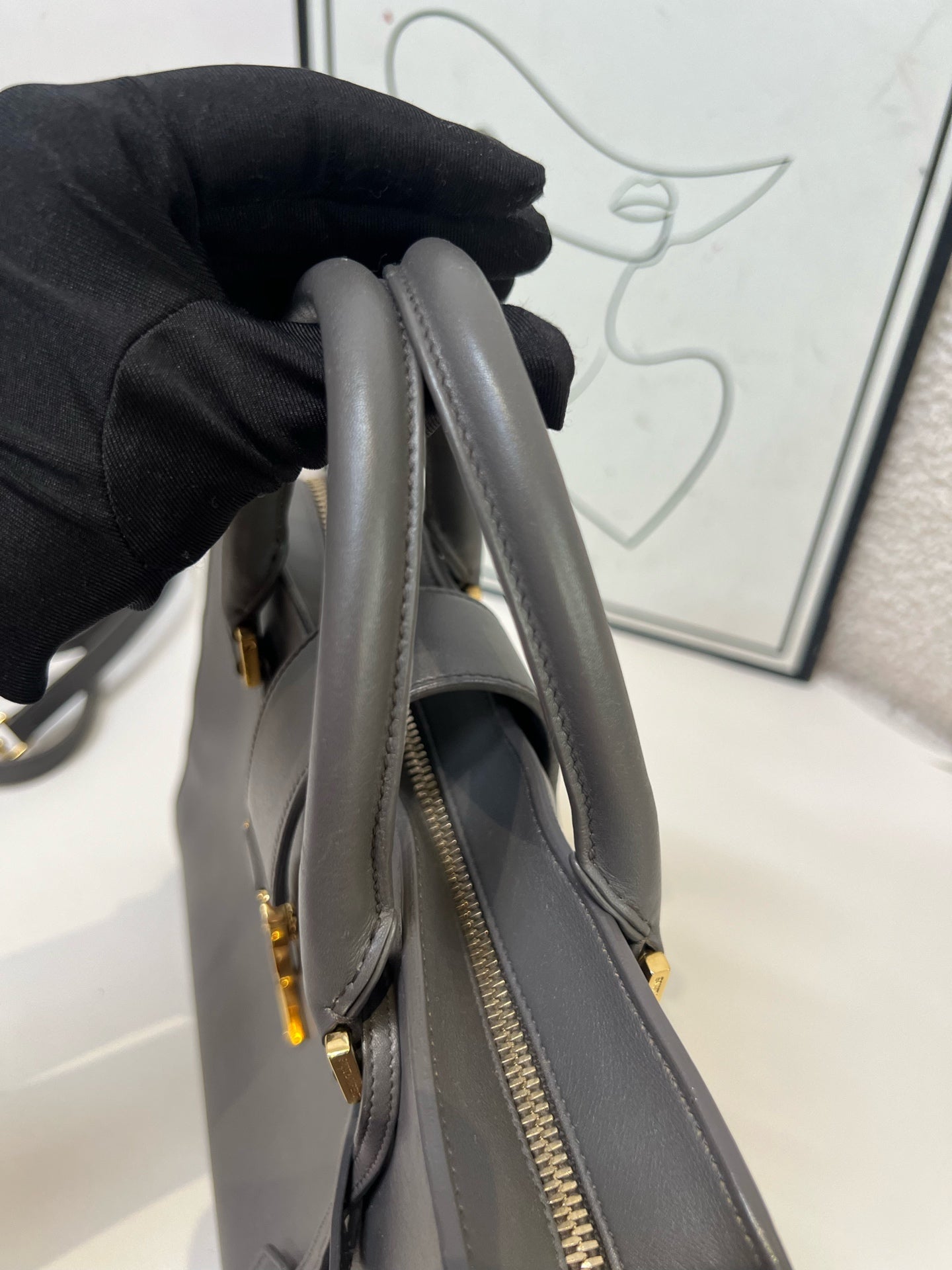 Saint Laurent - Cabas - Leather - Grey - (medium)