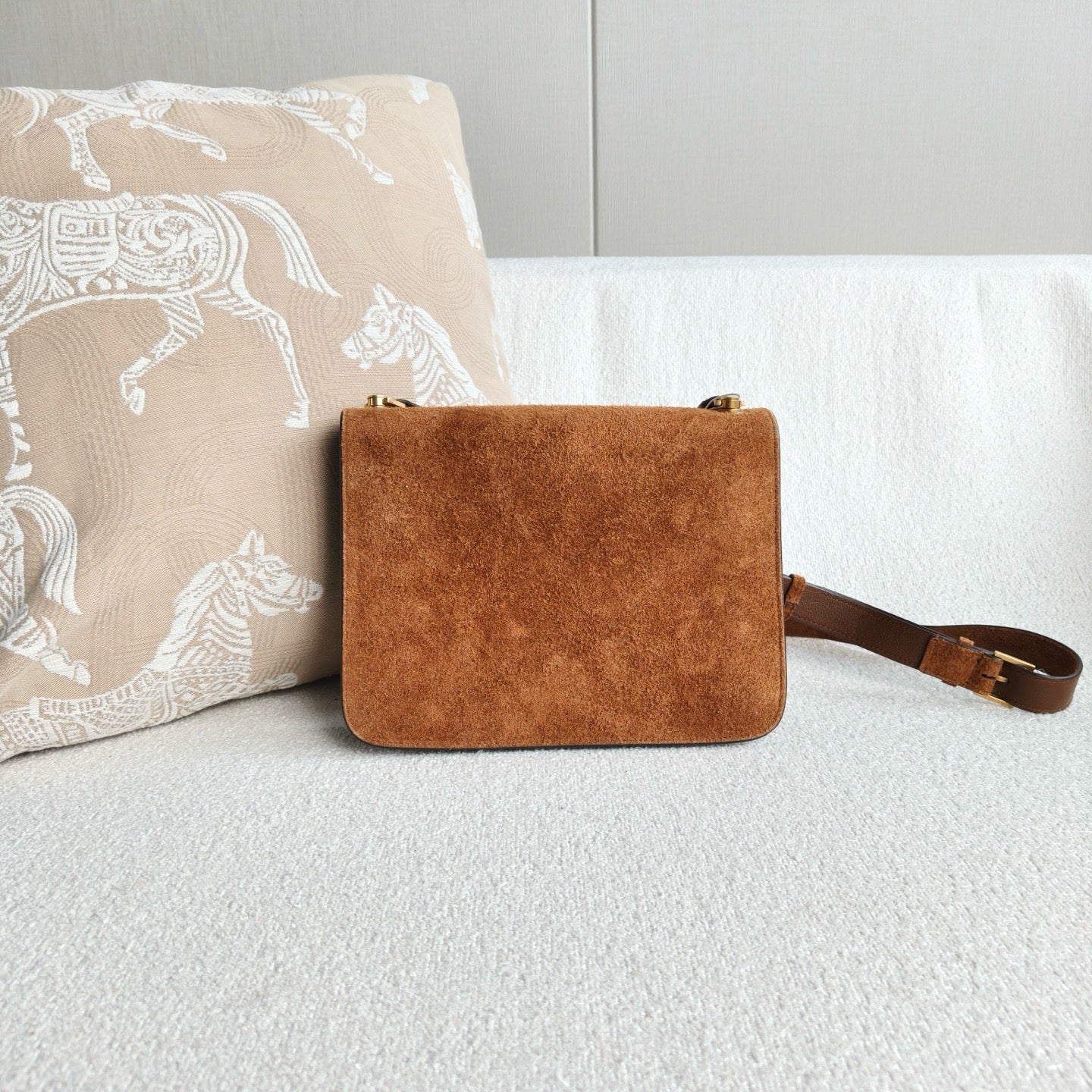 Saint Laurent - CarreBox - Suede - Brown - (medium)