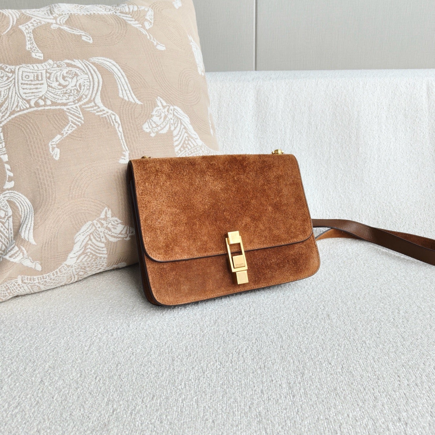 Saint Laurent - CarreBox - Suede - Brown - (medium)