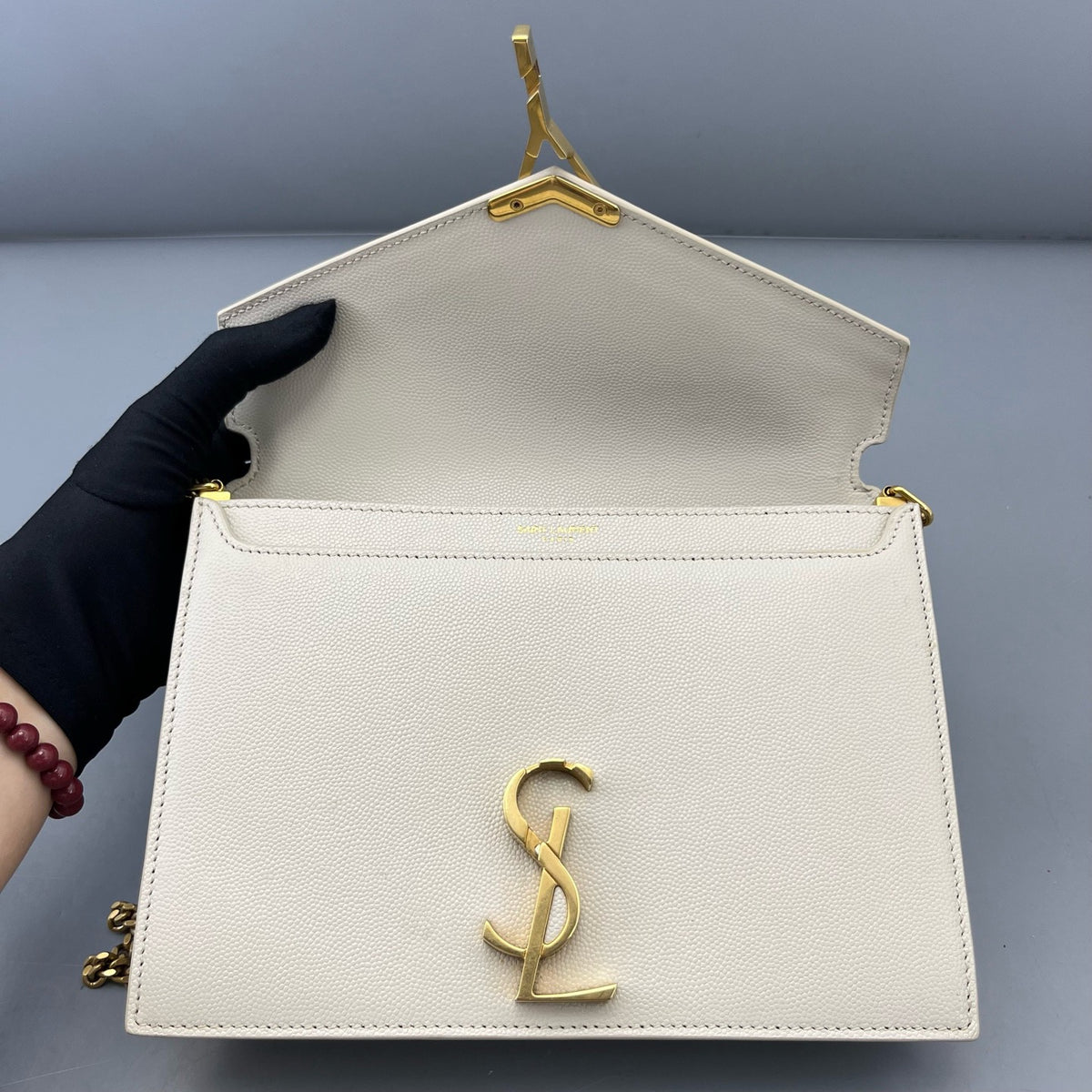 Saint Laurent - Cassandra Envelope Bag - Leather - White - (mini)