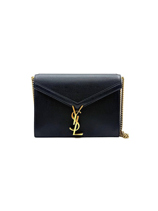 SAINT LAURENT - Cassandra - Grained calfskin leather - Black - (small)