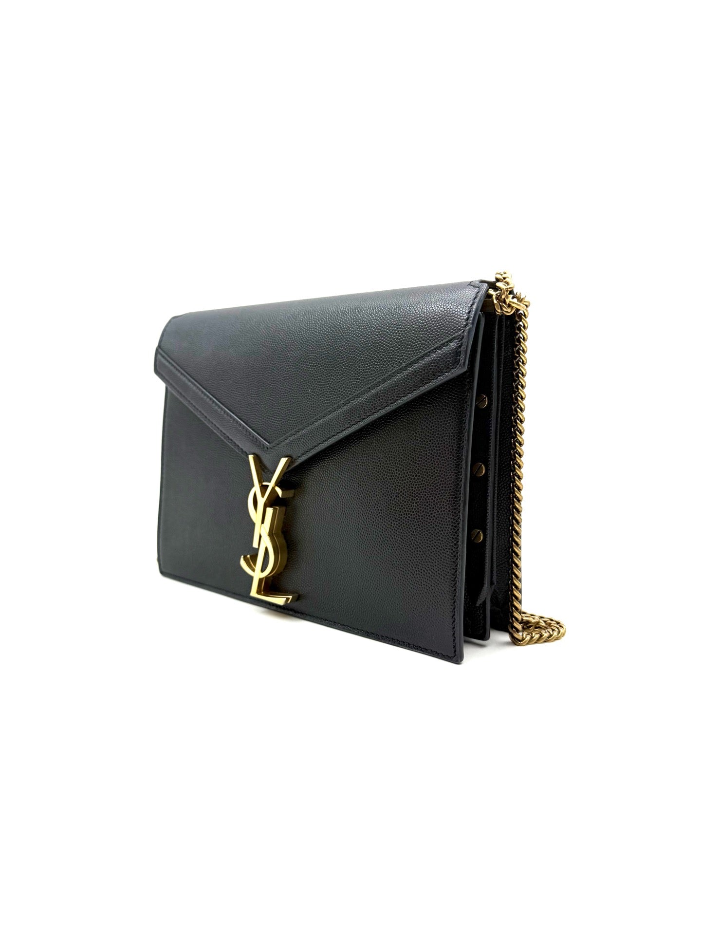 SAINT LAURENT - Cassandra - Grained calfskin leather - Black - (small)