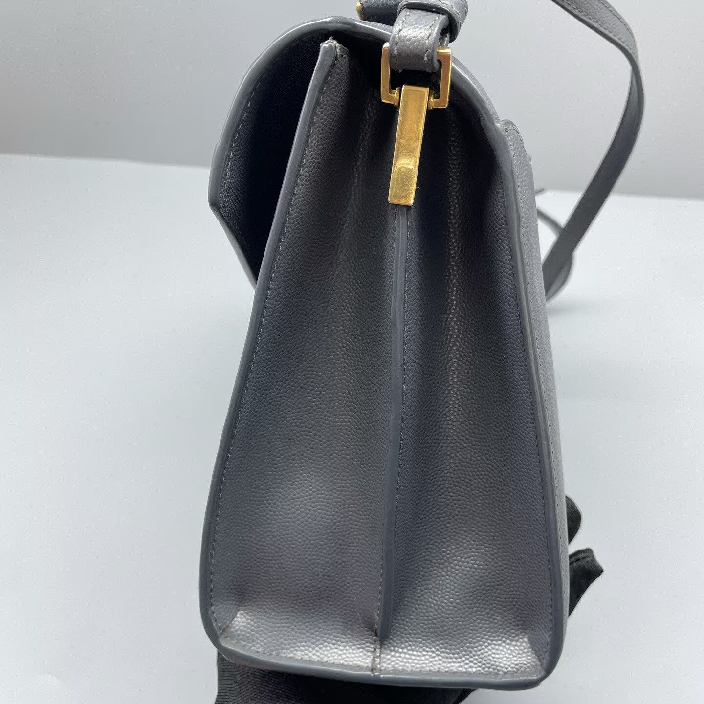 Saint Laurent - Cassandra - Grained calfskin leather - Grey - (Medium)