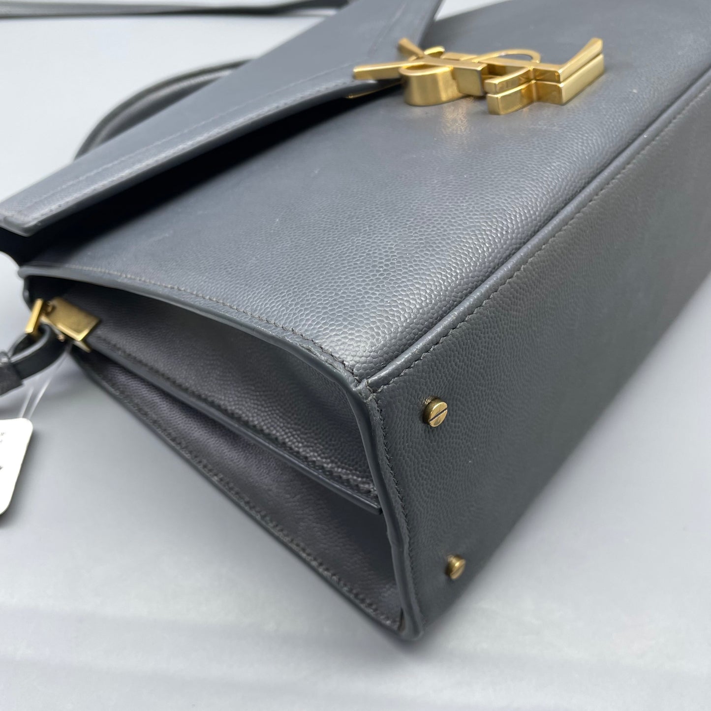 Saint Laurent - Cassandra - Grained calfskin leather - Grey - (Medium)