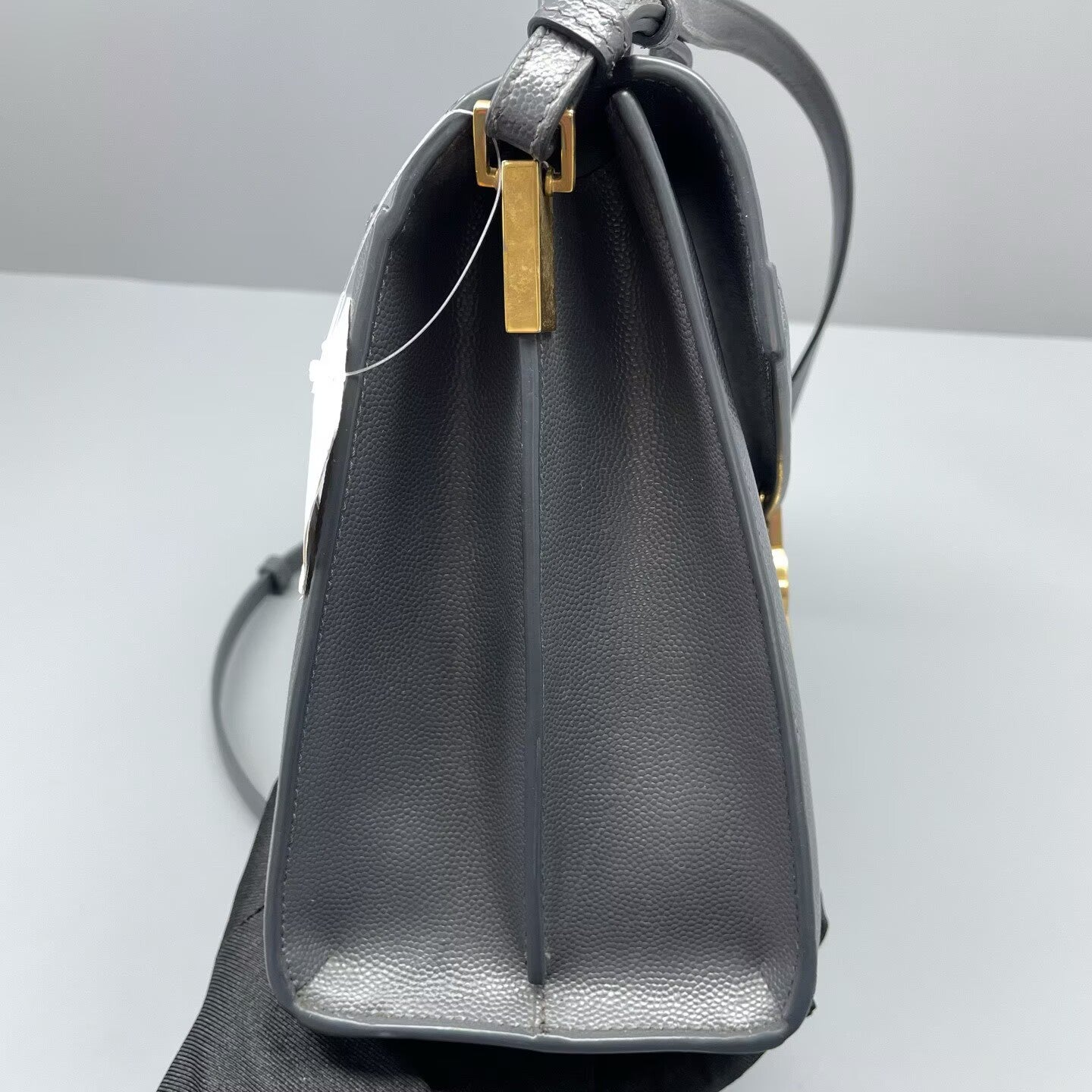 Saint Laurent - Cassandra - Grained calfskin leather - Grey - (Medium)