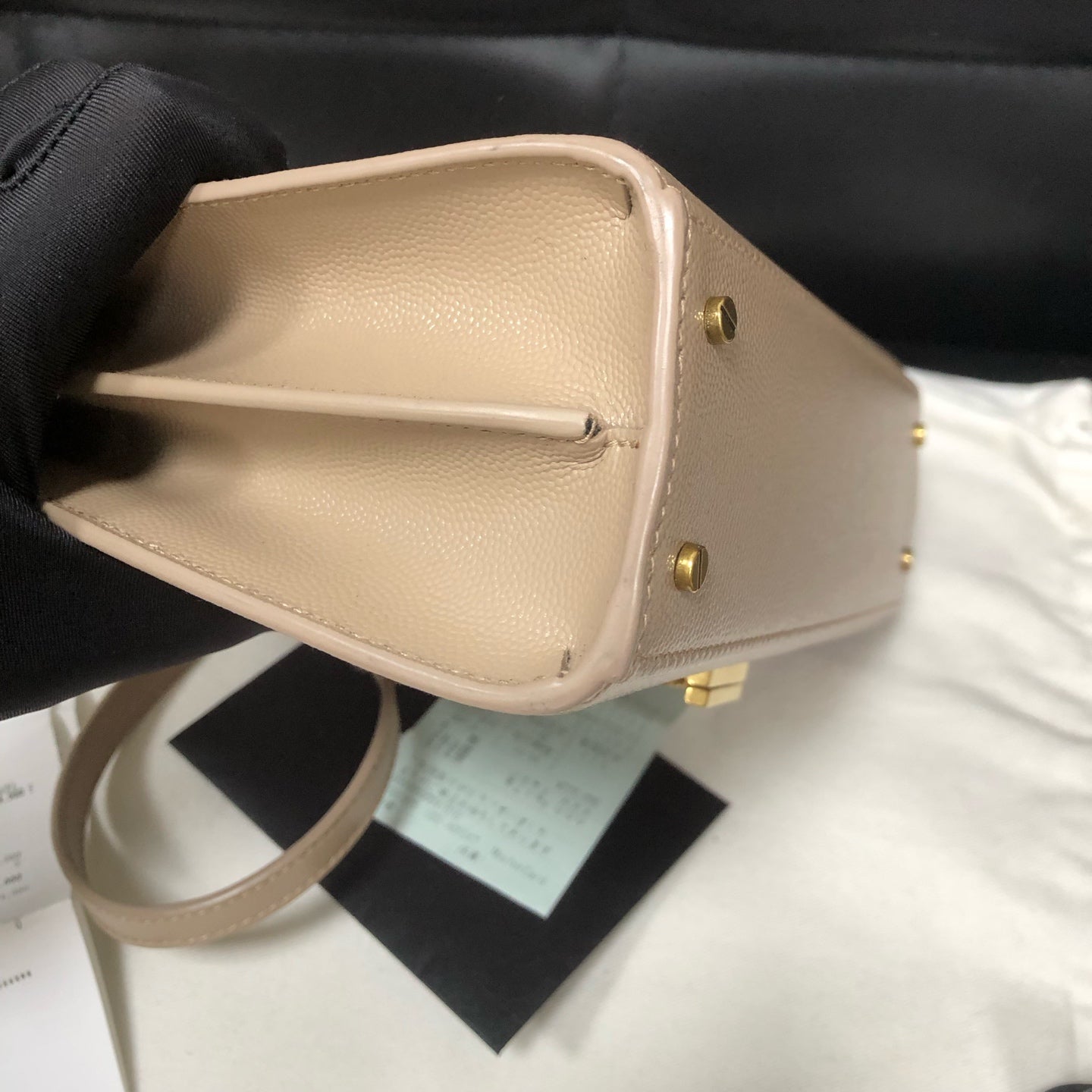 Saint Laurent - Cassandra - Leather - Beige - (small)