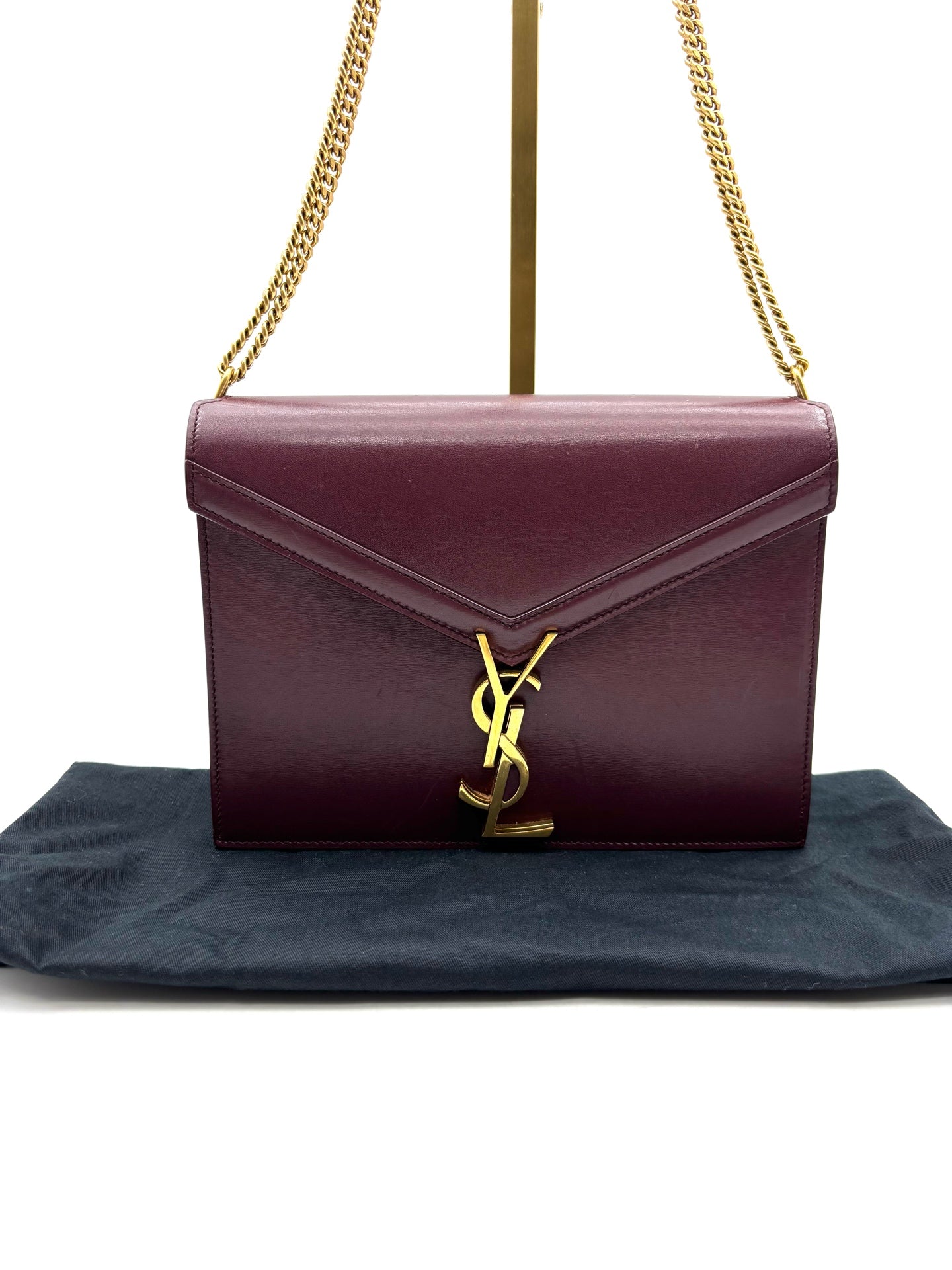 Saint Laurent - Cassandra - Leather - Burgundy - (medium)