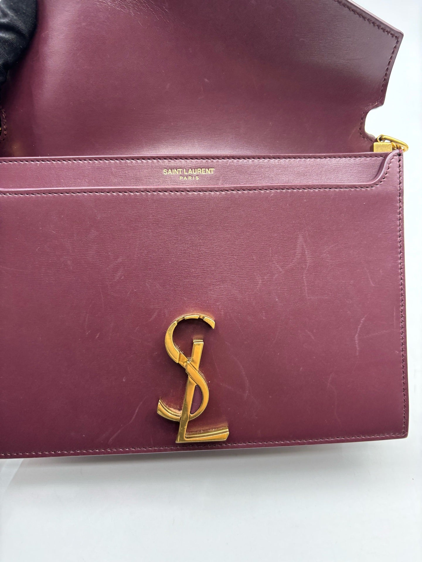 Saint Laurent - Cassandra - Leather - Burgundy - (medium)