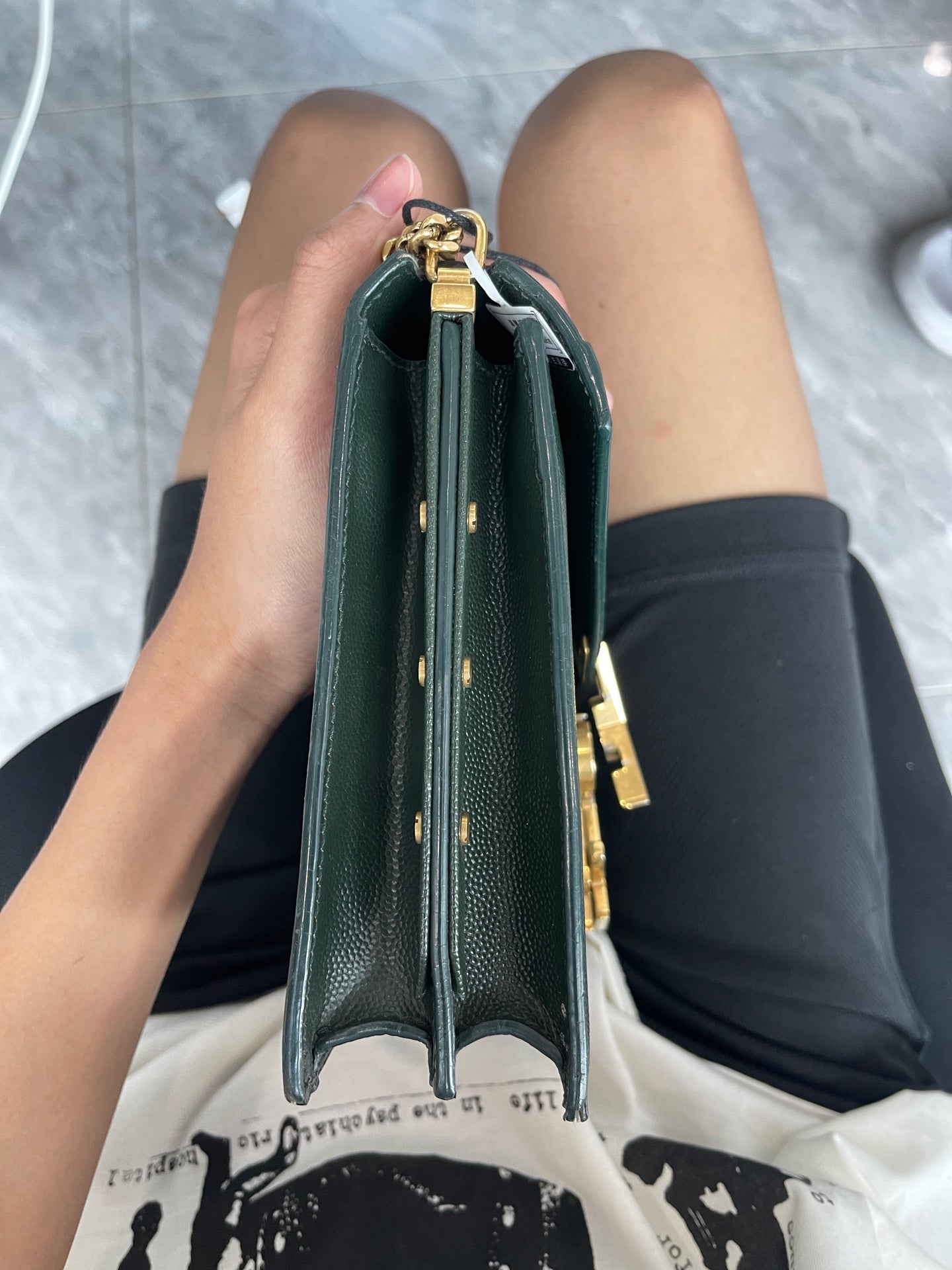 Saint Laurent - Cassandra - Leather - Green - (small)