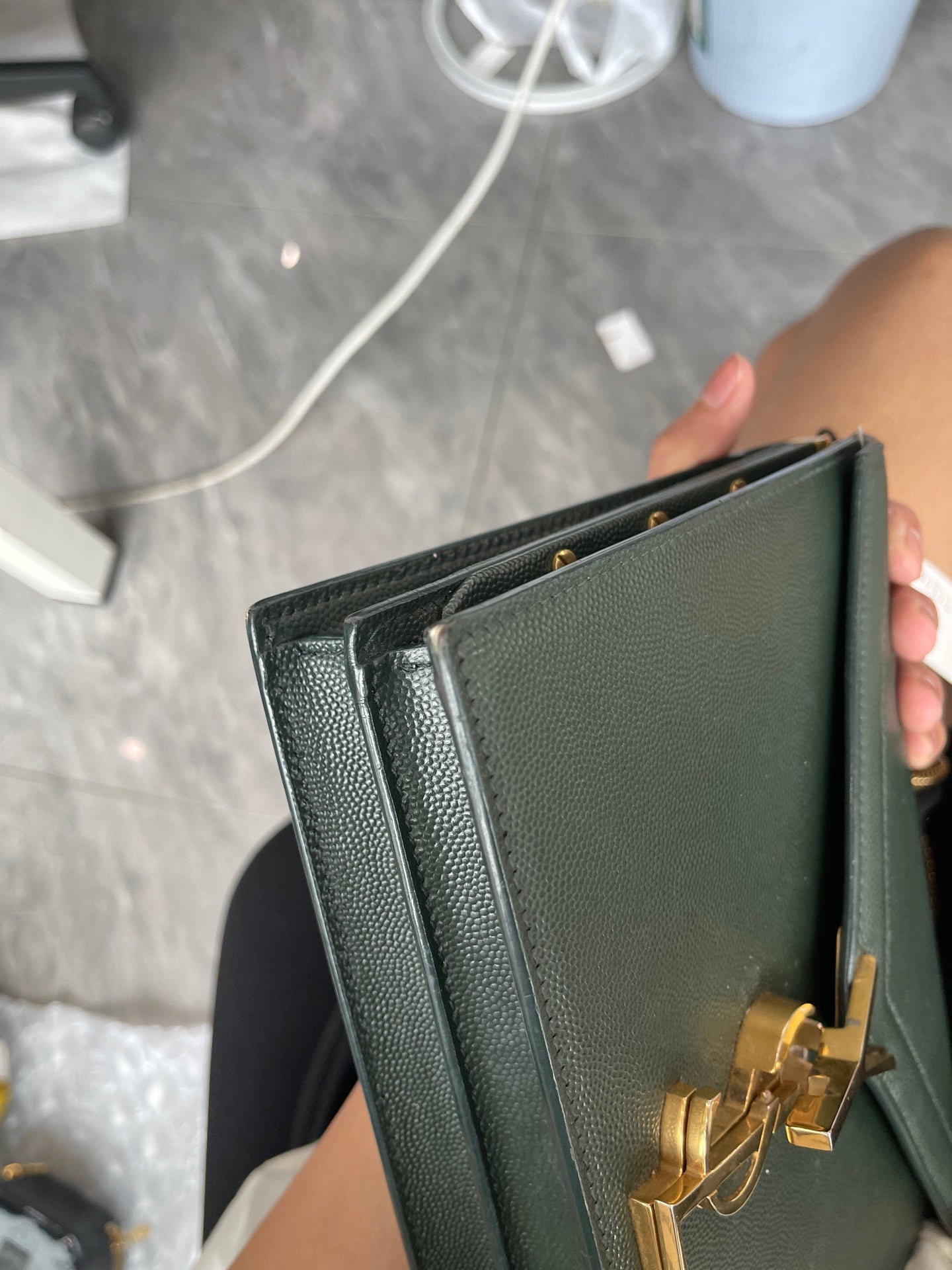 Saint Laurent - Cassandra - Leather - Green - (small)