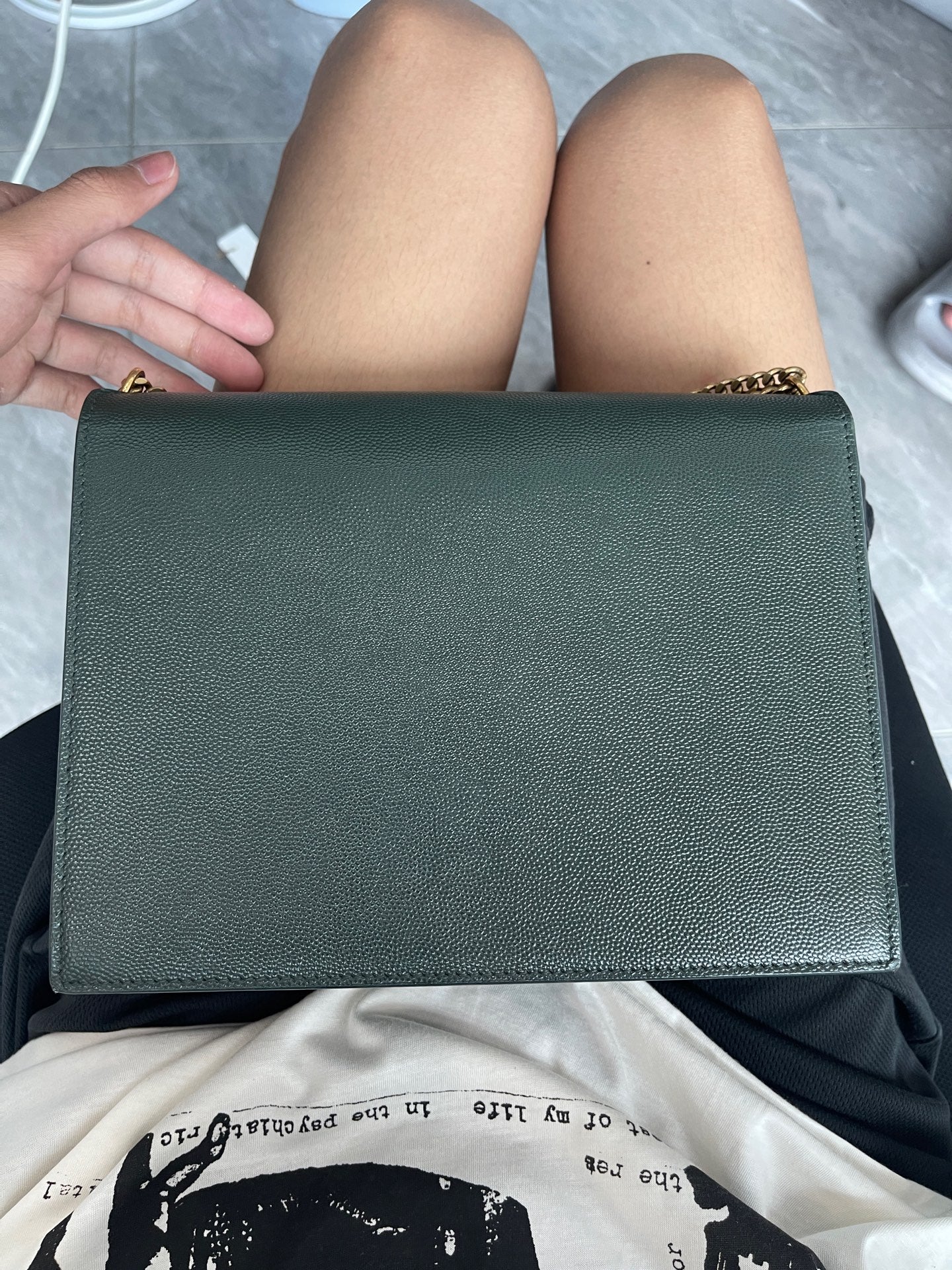 Saint Laurent - Cassandra - Leather - Green - (small)