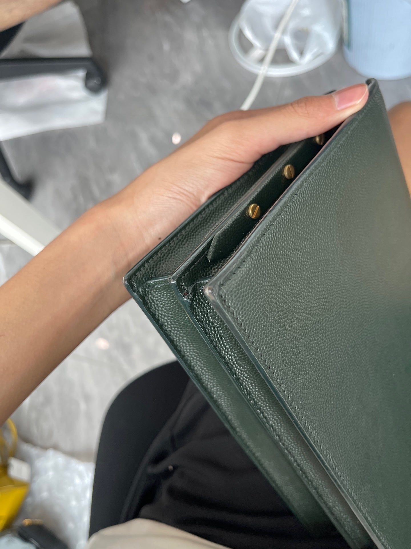 Saint Laurent - Cassandra - Leather - Green - (small)