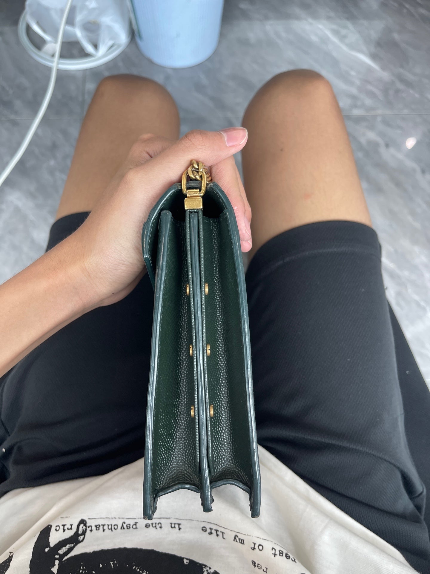 Saint Laurent - Cassandra - Leather - Green - (small)