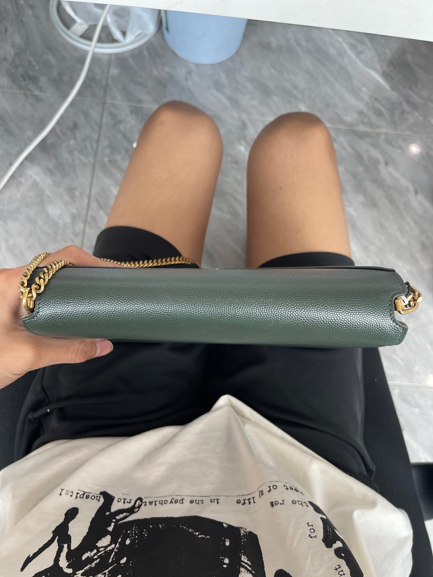 Saint Laurent - Cassandra - Leather - Green - (small)