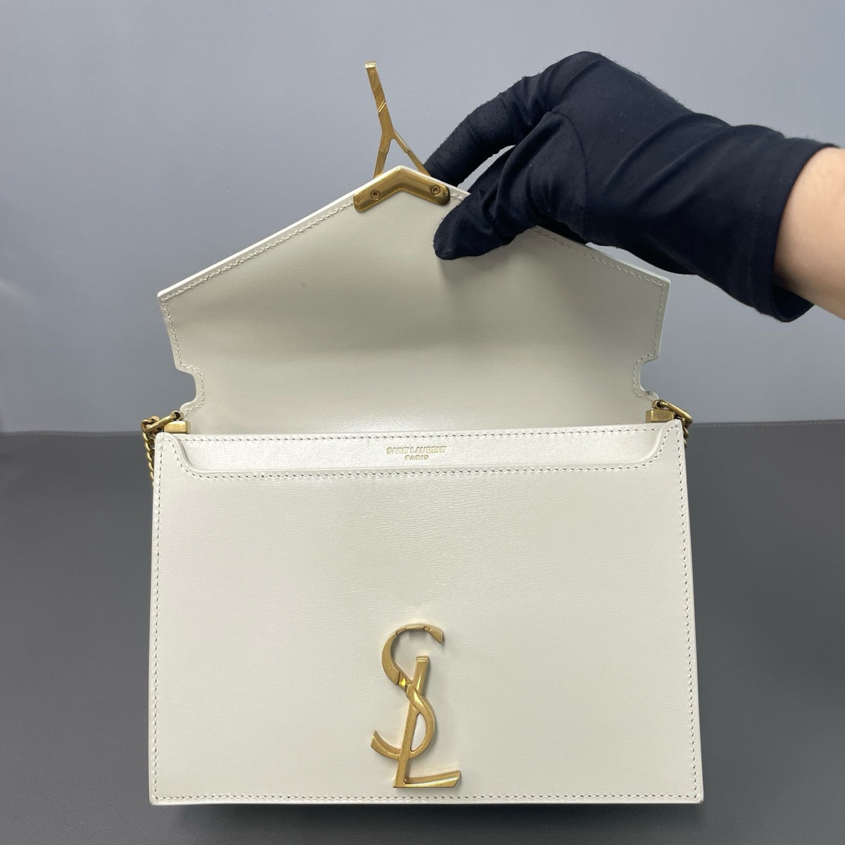Saint Laurent - Cassandra - Leather - White - (small)