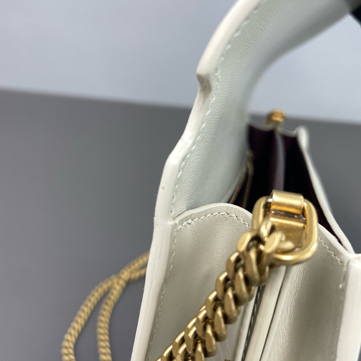 Saint Laurent - Cassandra - Leather - White - (small)