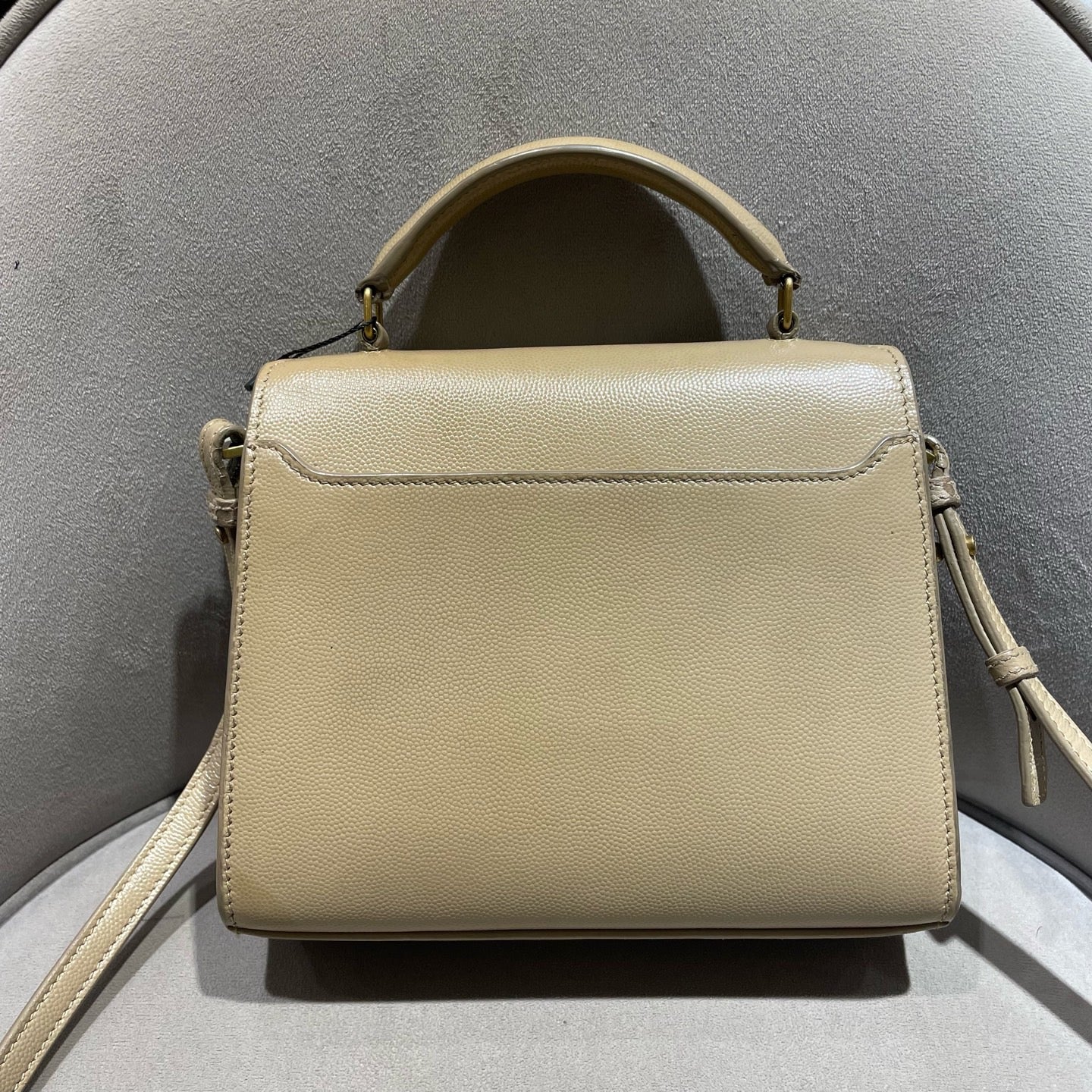 Saint Laurent - Cassandra Mini Top Handle Bag - Leather - Beige - (mini)