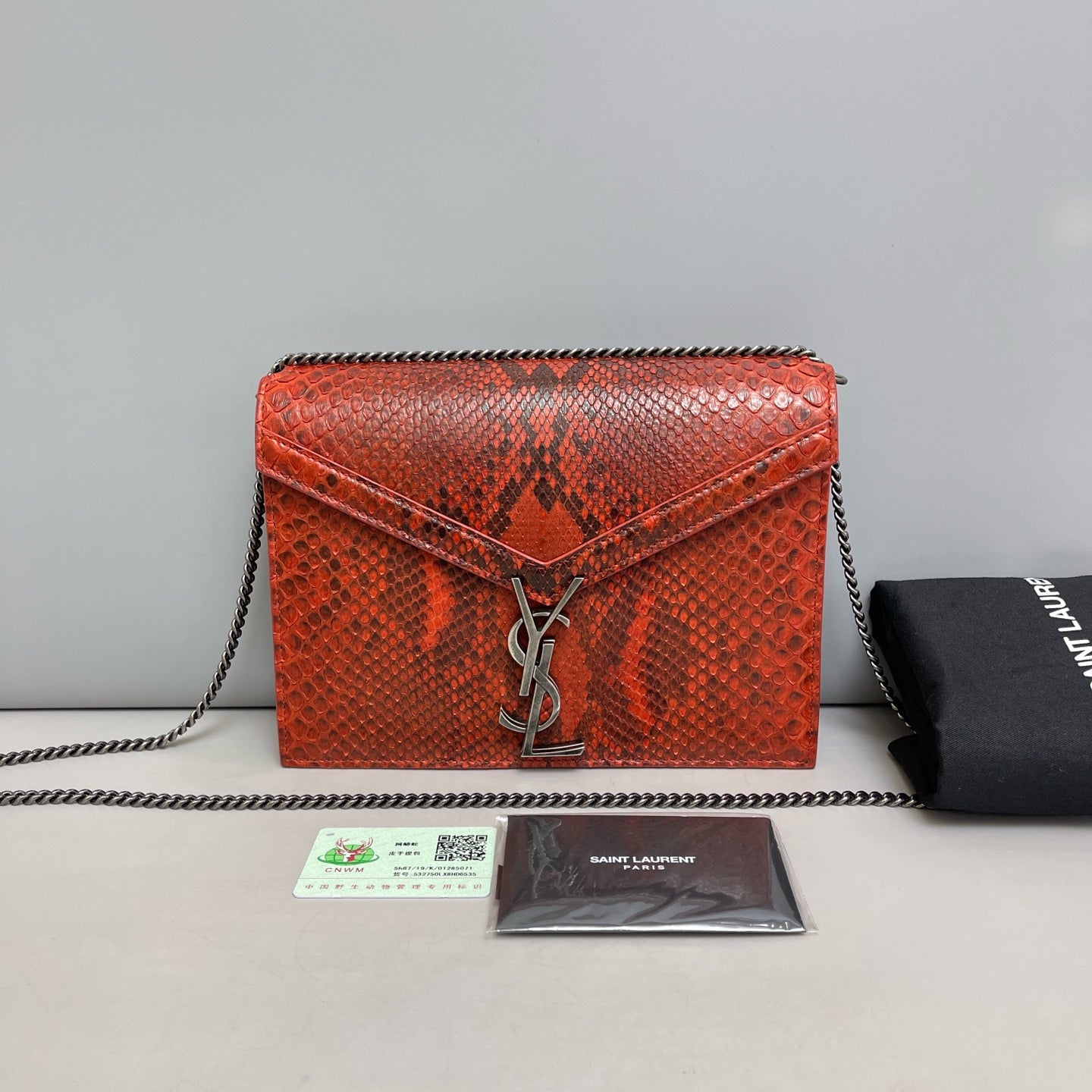 Saint Laurent - Cassandra - Python - Red - (small)