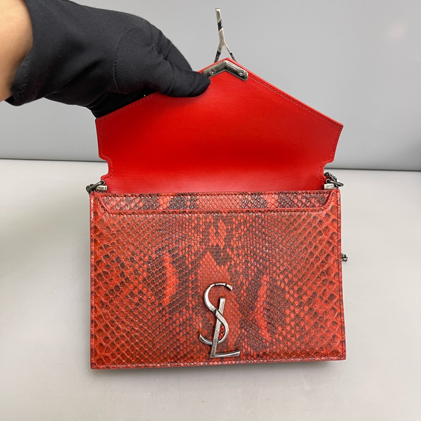 Saint Laurent - Cassandra - Python - Red - (small)