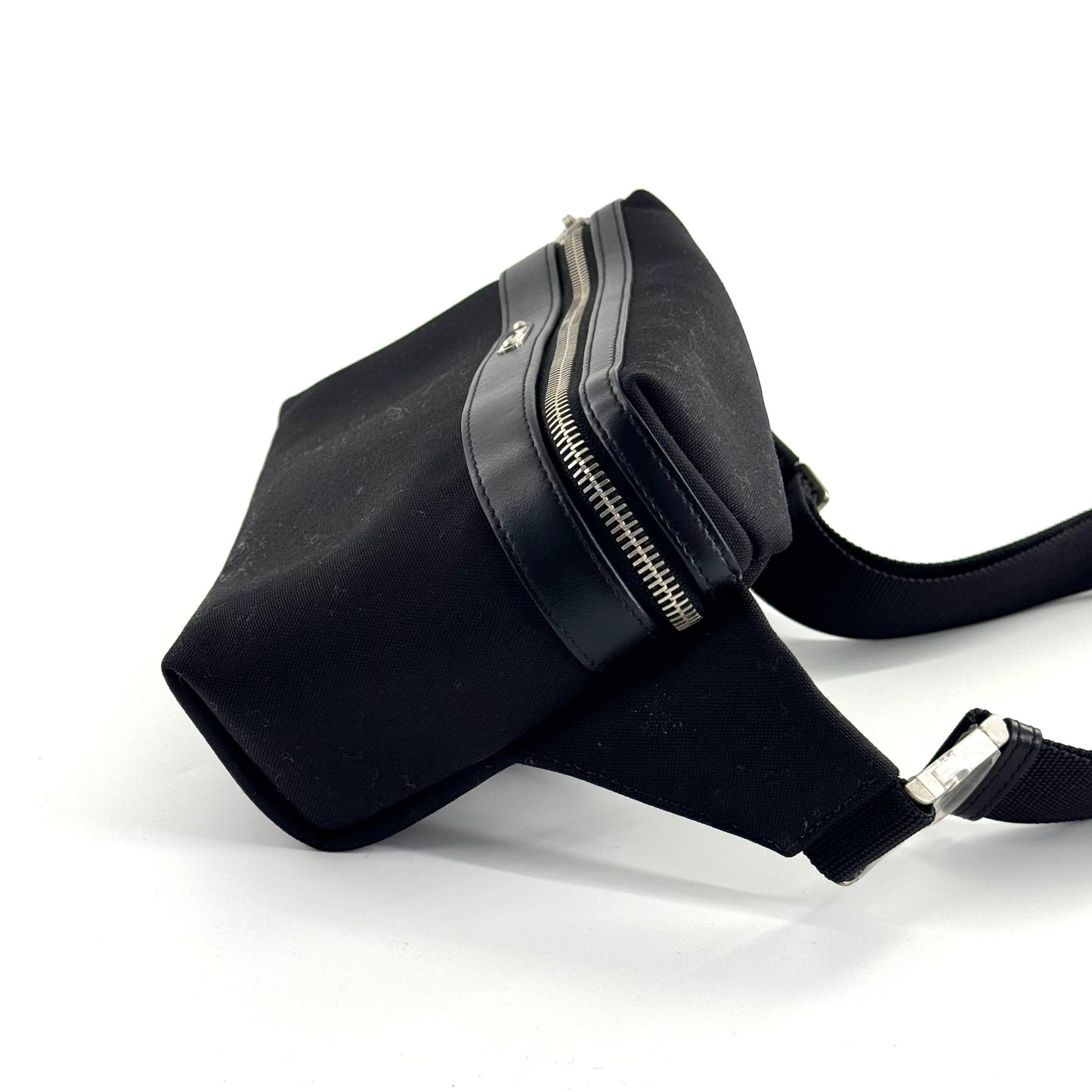 Saint Laurent - City Belt Bag - Canvas with leather trim - Black - (Small)