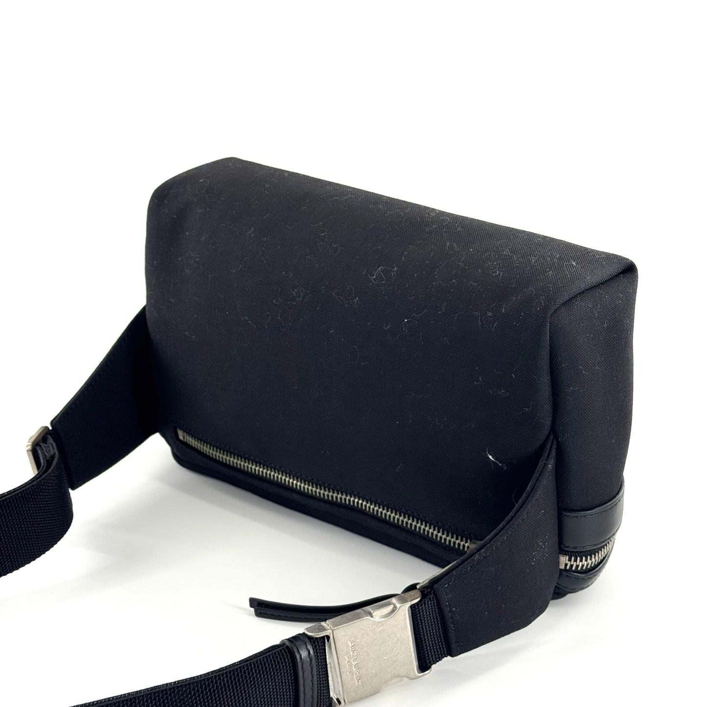 Saint Laurent - City Belt Bag - Canvas with leather trim - Black - (Small)