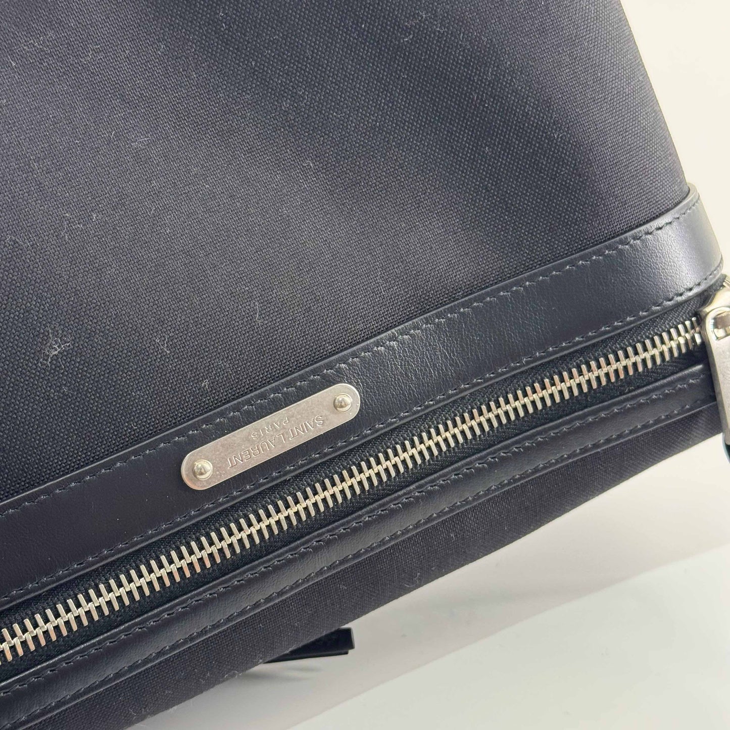 Saint Laurent - City Belt Bag - Canvas with leather trim - Black - (Small)