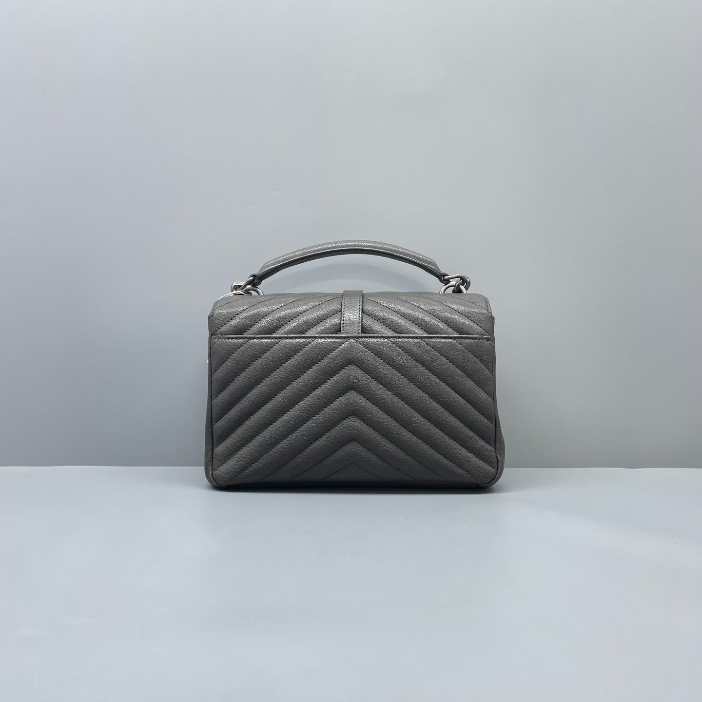 Saint Laurent - College - Grained calfskin leather - Grey - (medium)