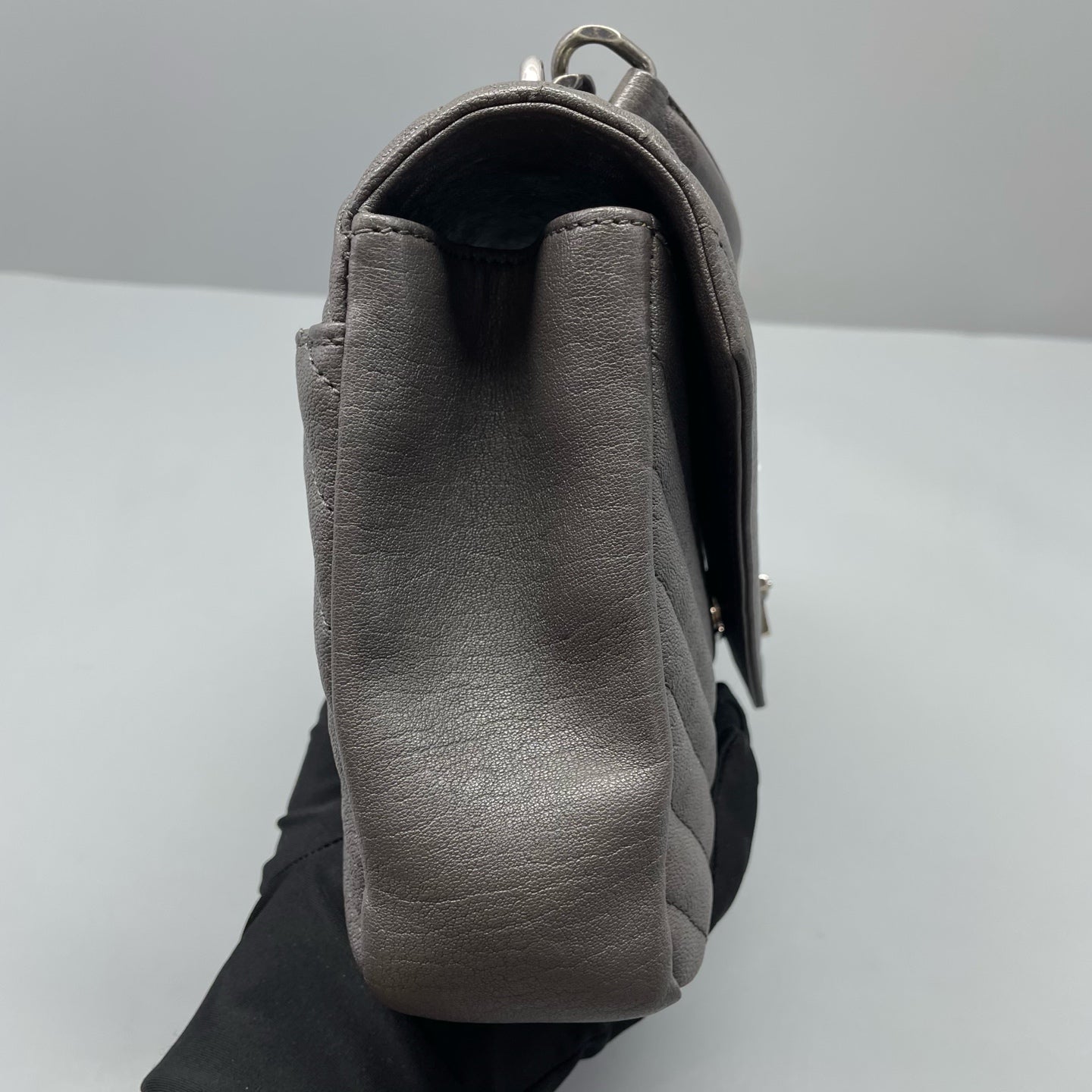Saint Laurent - College - Grained calfskin leather - Grey - (medium)