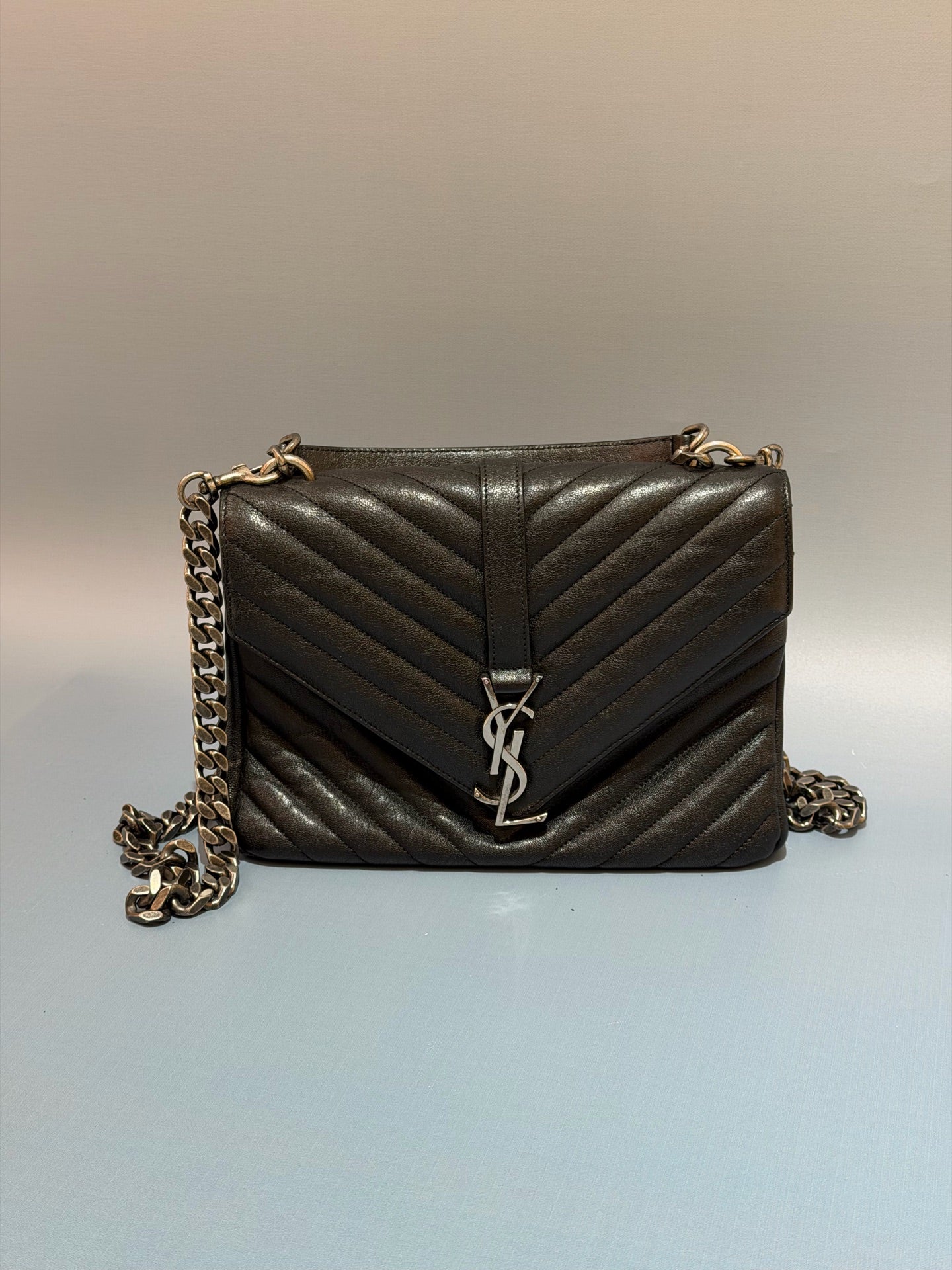 Saint Laurent - College - Grained leather - Black - (medium)
