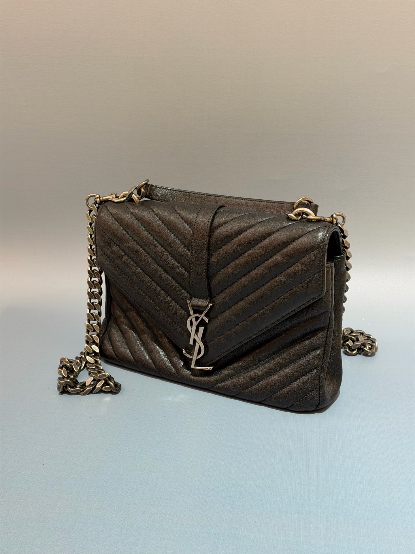 Saint Laurent - College - Grained leather - Black - (medium)