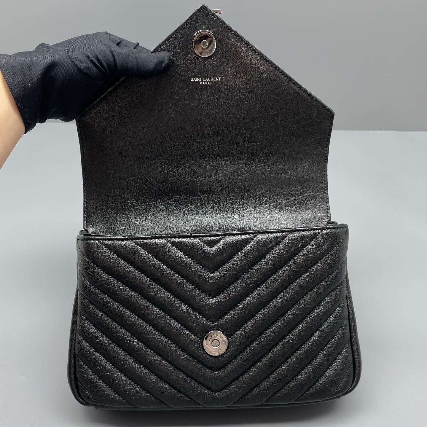 Saint Laurent - Collège - Grained leather - Black - (medium)