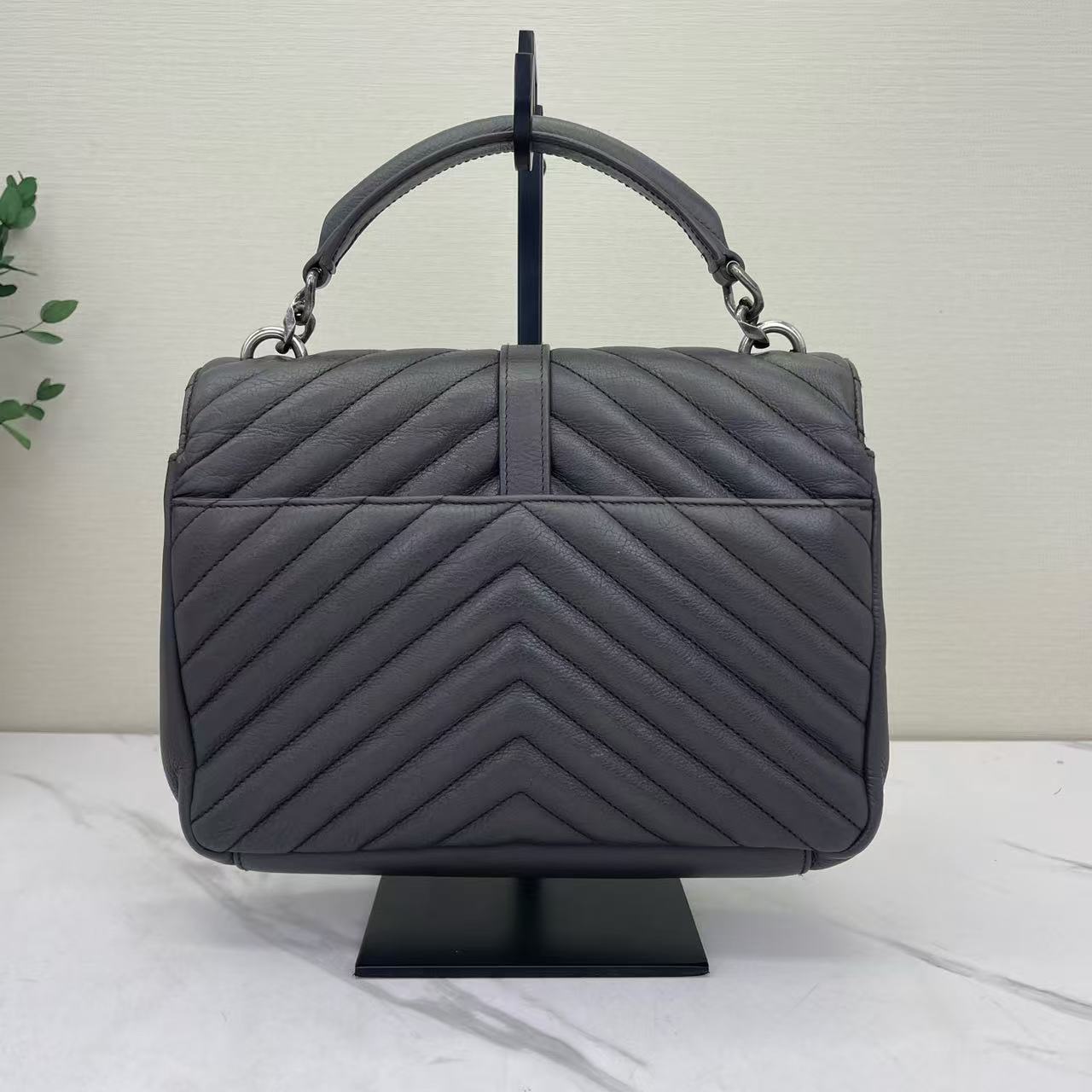 Saint Laurent - College - Grained leather - Grey - (medium)