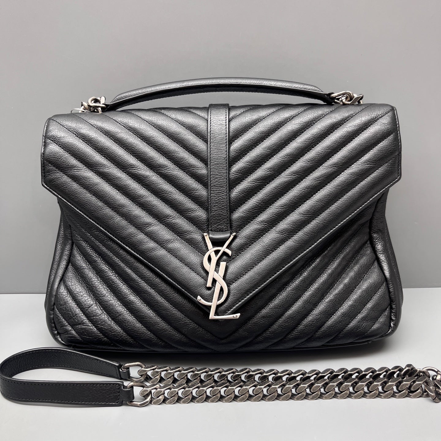 Saint Laurent - College - Leather - Black - (large)