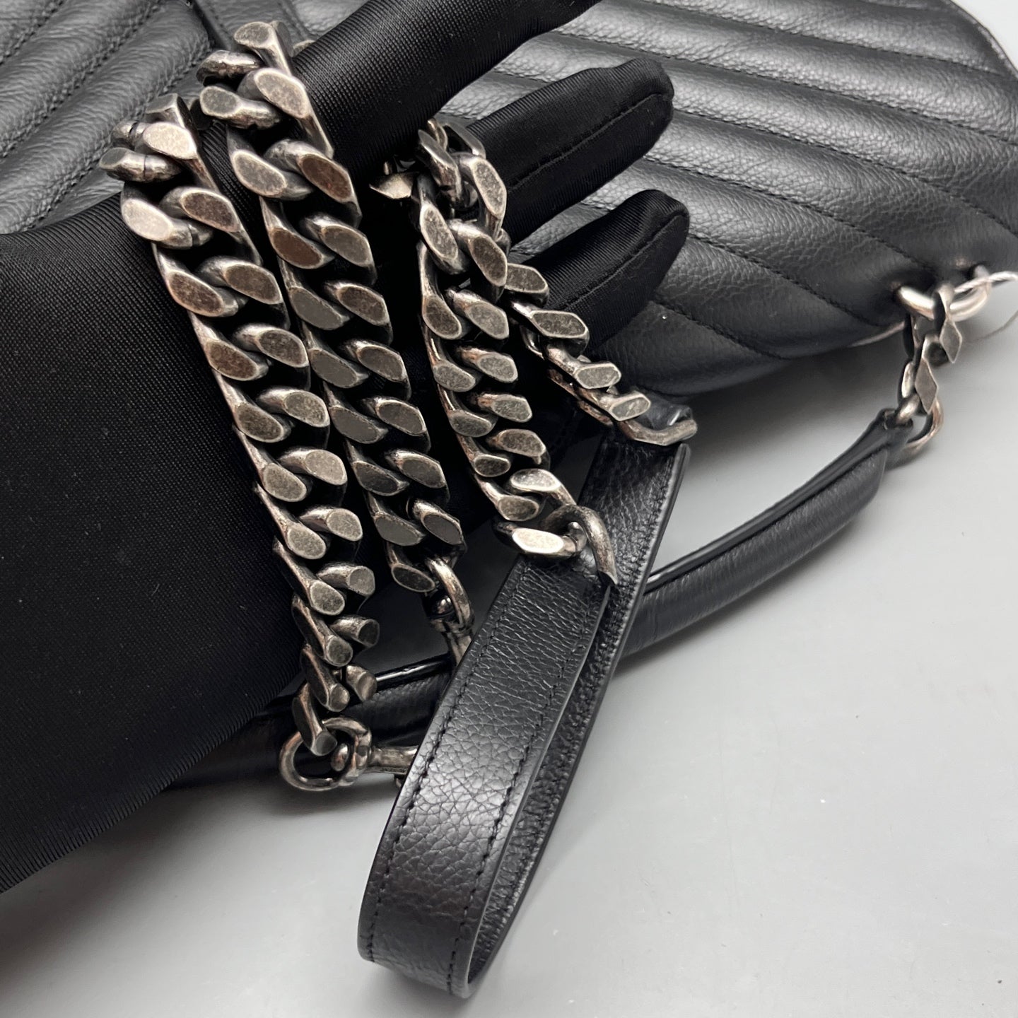 Saint Laurent - College - Leather - Black - (large)