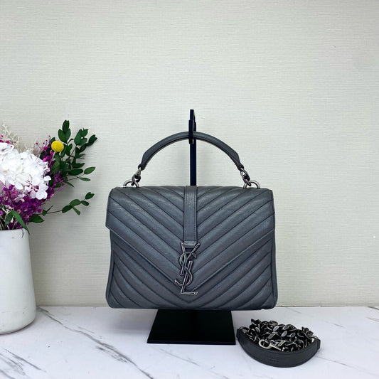 Saint Laurent - College - Leather - Grey - (medium)