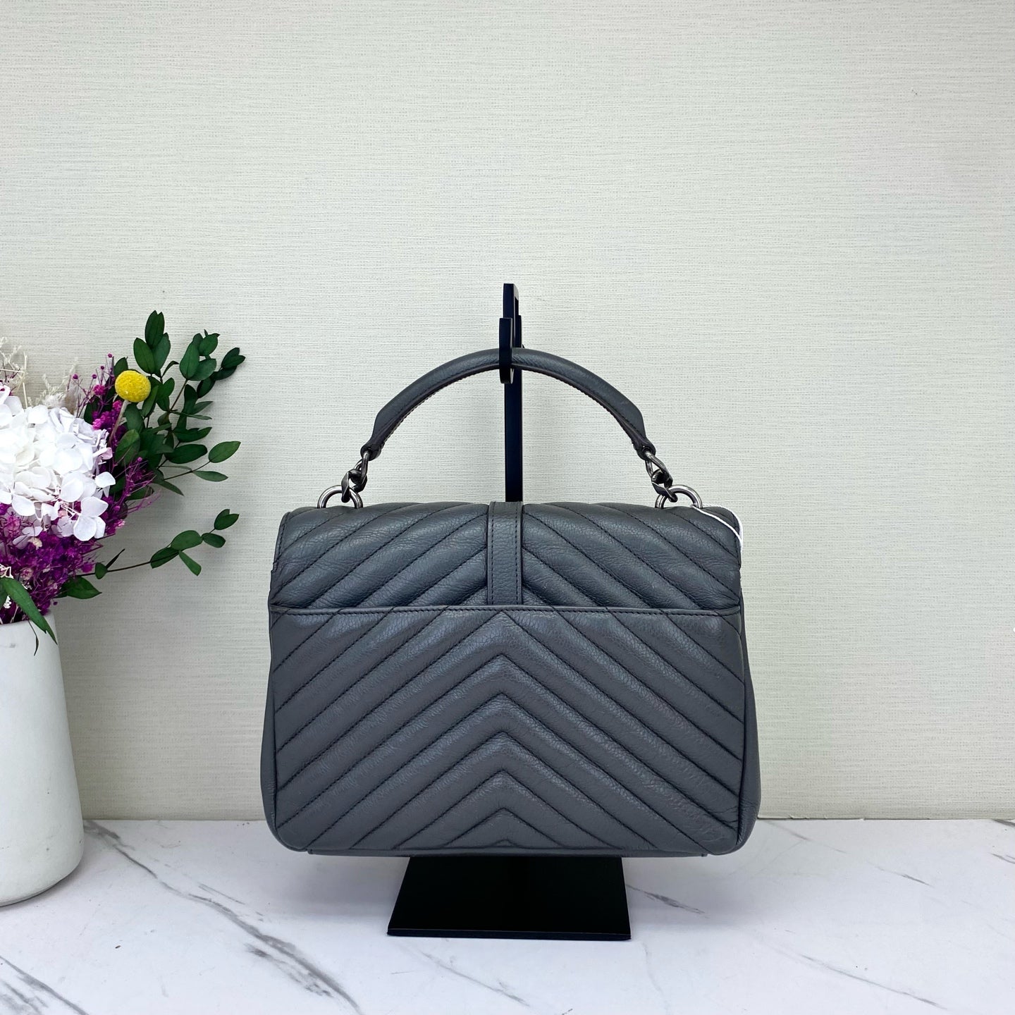 Saint Laurent - College - Leather - Grey - (medium)